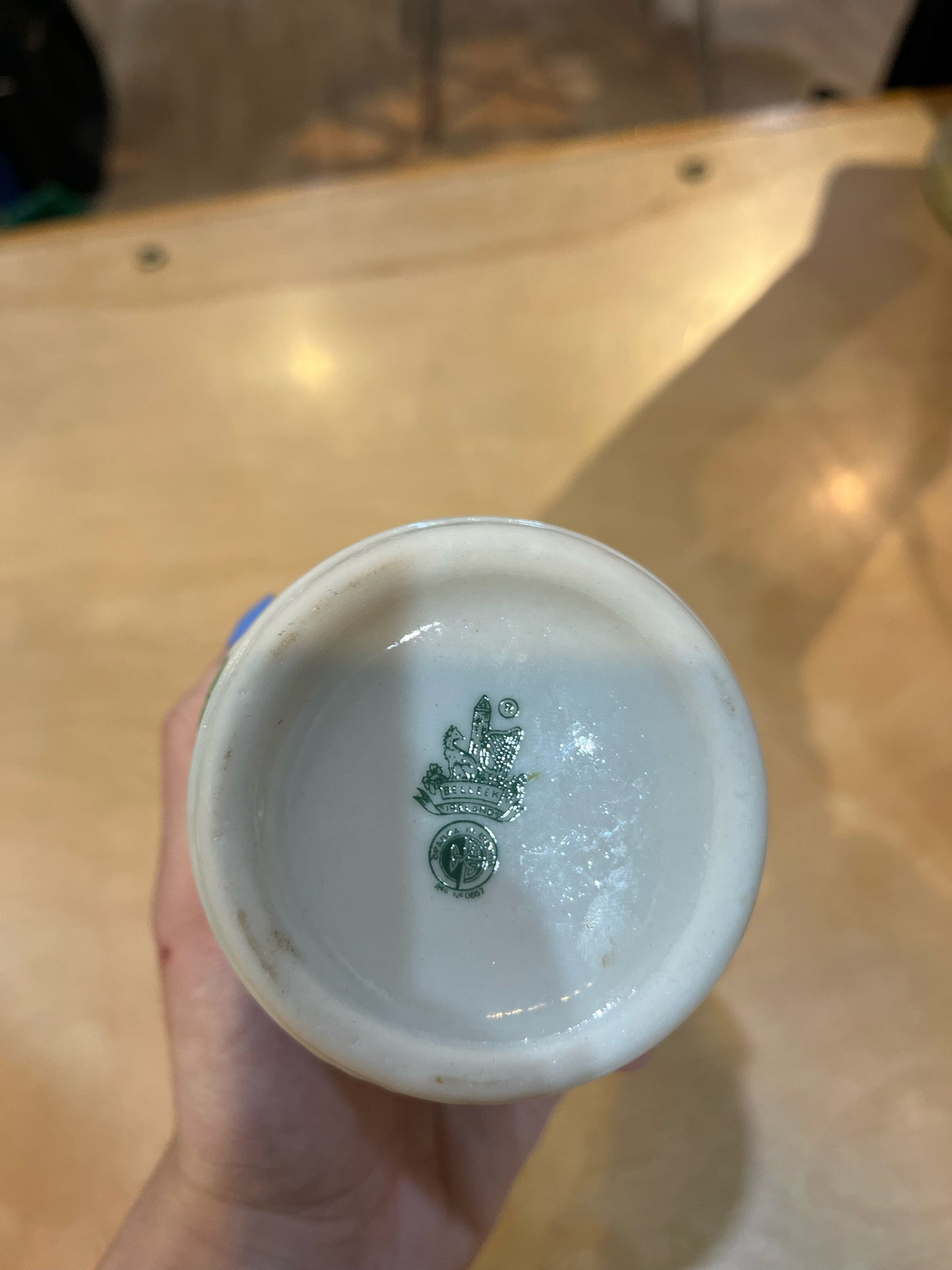 Beleek Shamrock Barrel Pot