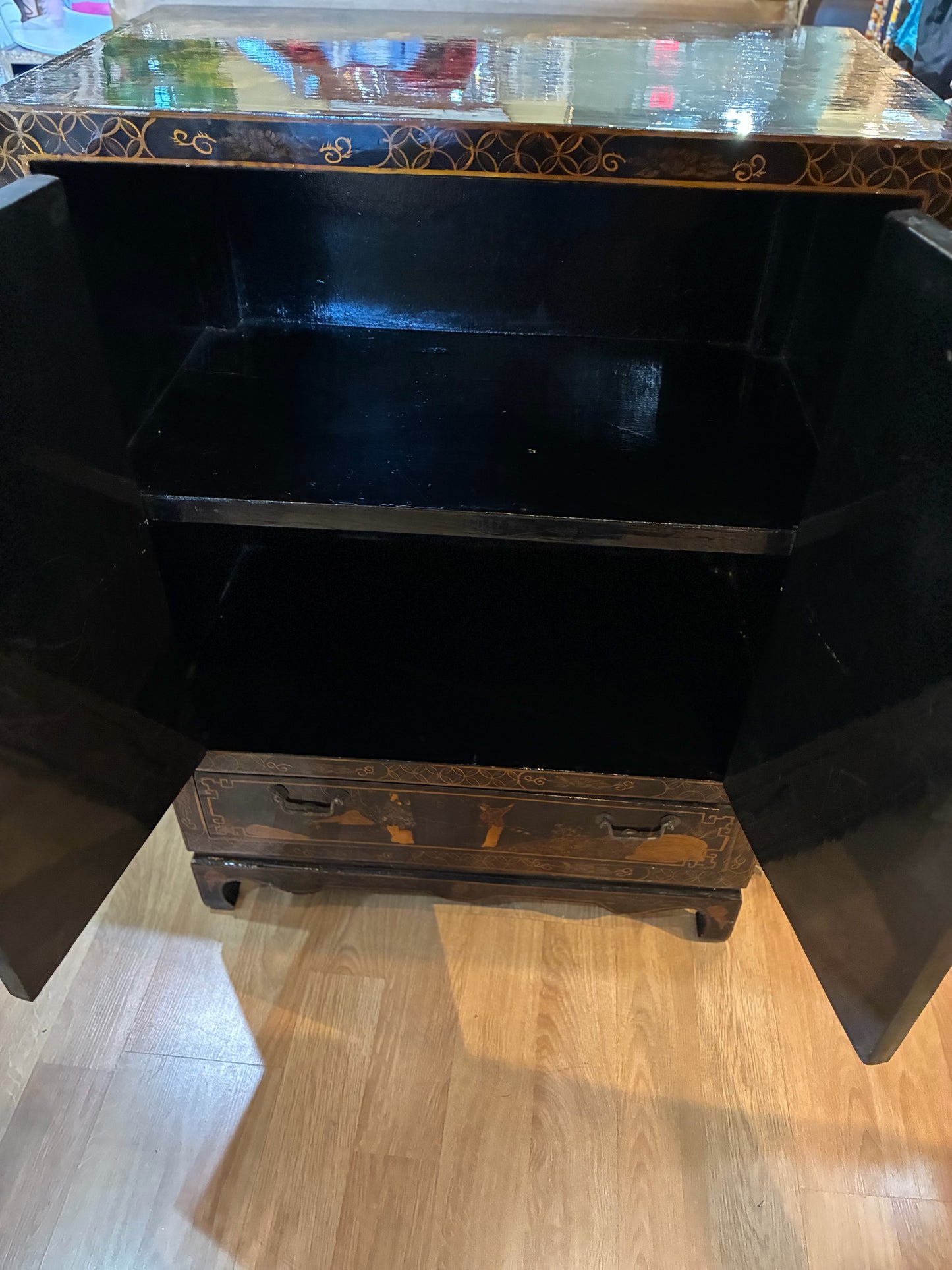 Asian Style Bar Cart Cabinet