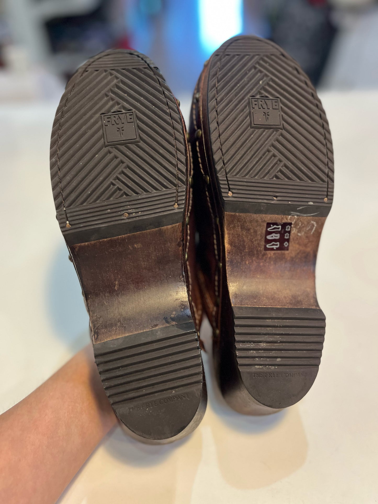 Frye Brown Leather Clogs