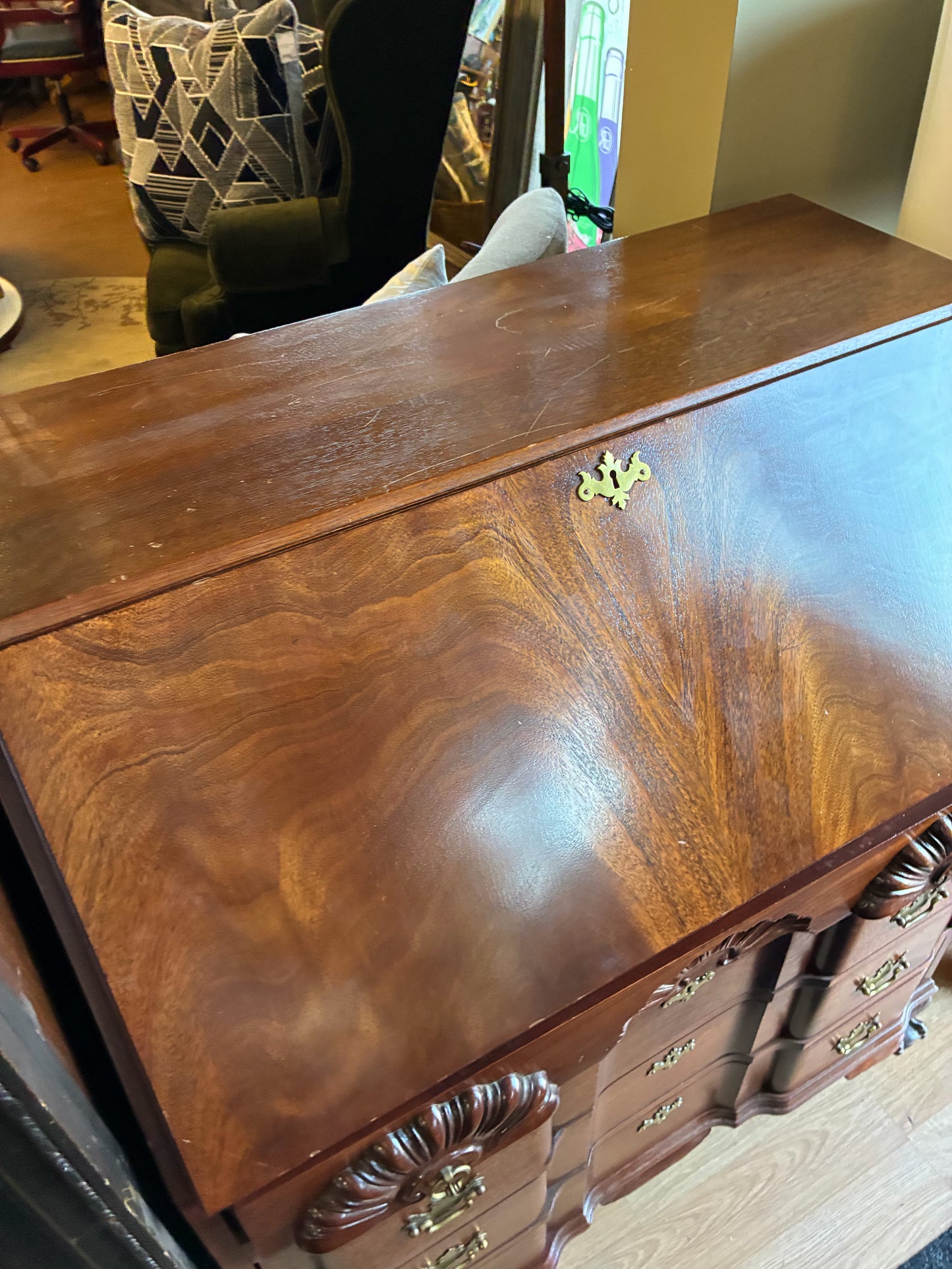 Illinois Cabinet Brown Secretary Desk