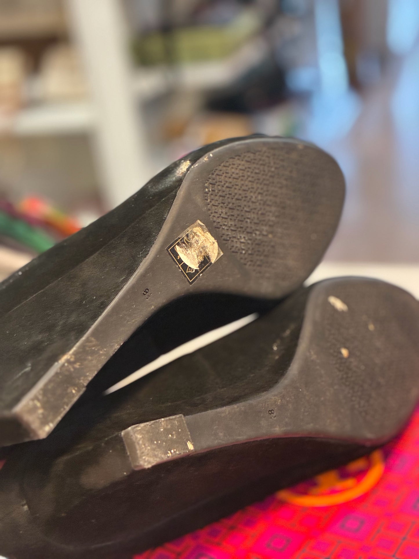 Tory Burch Closed Toe Suede Leather Wedge