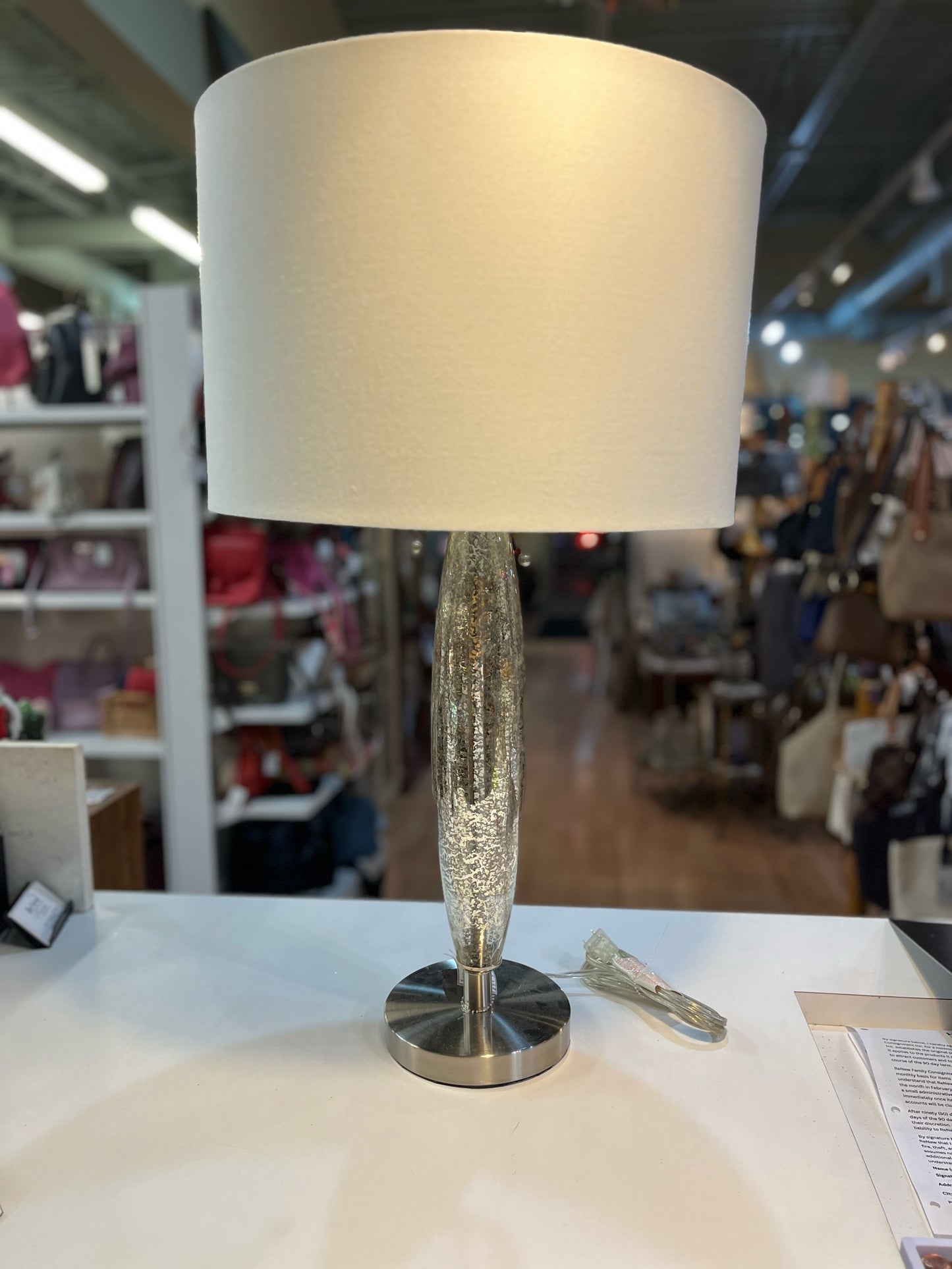 Narrow Mercury Glass Lamp