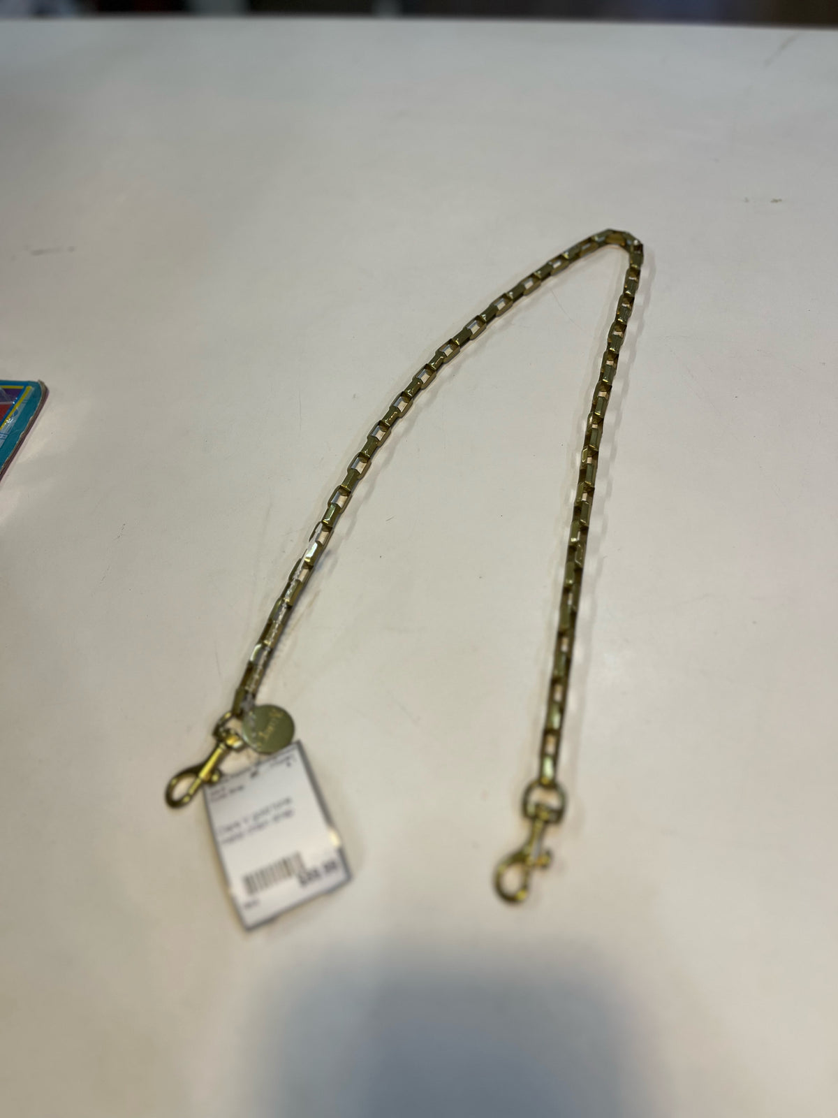 Clare V gold tone metal chain strap