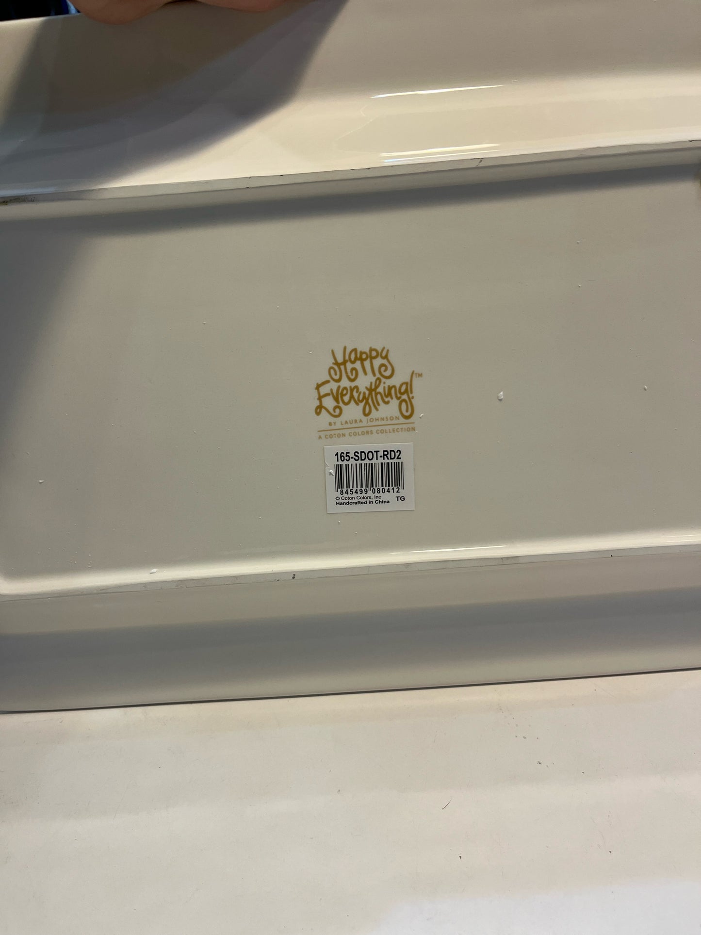 NIB "Happy Everything Red Polka Dot" Platter