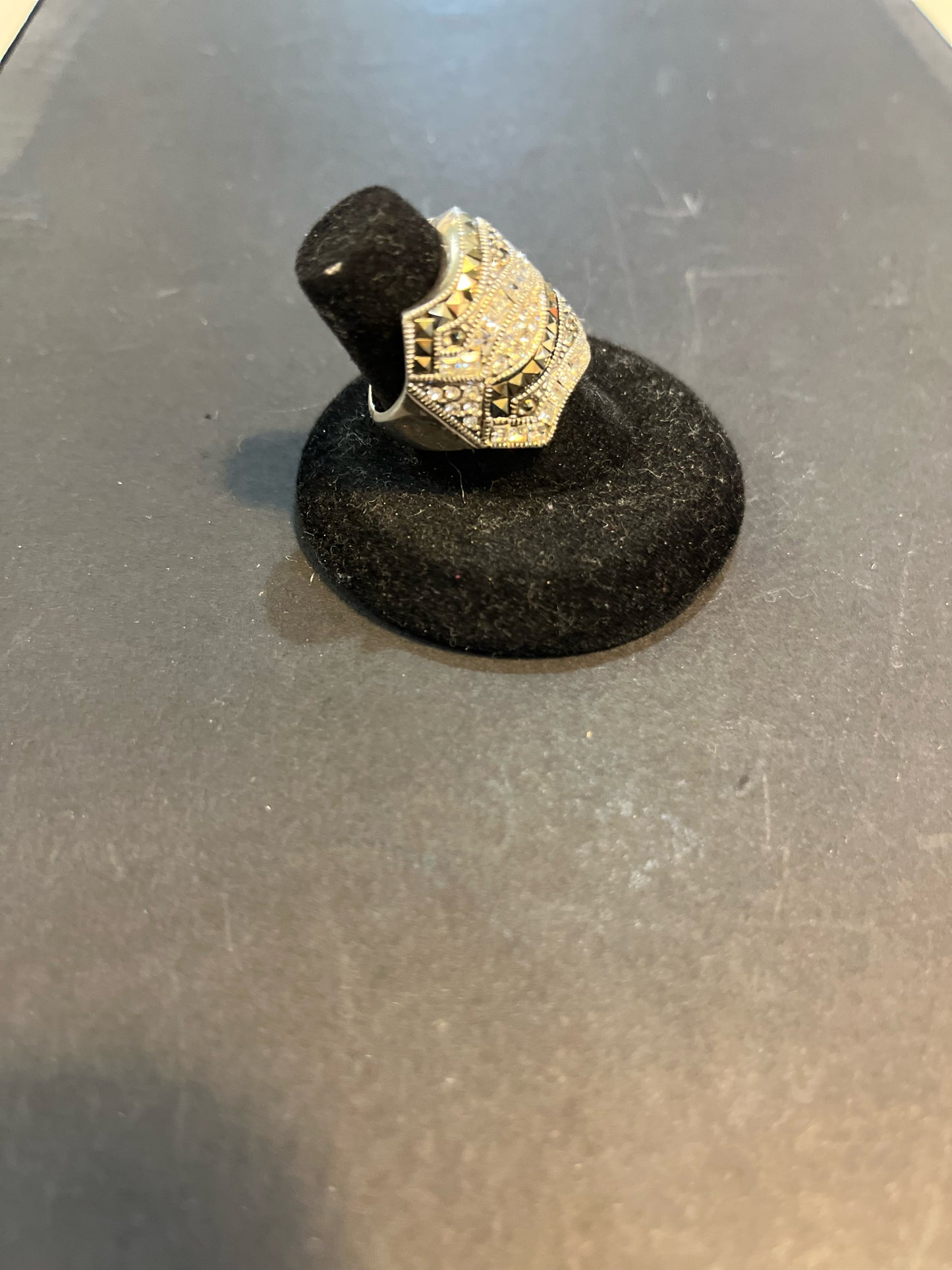 Judith Jack Sterling Silver & Marcasite Stacked Ring
