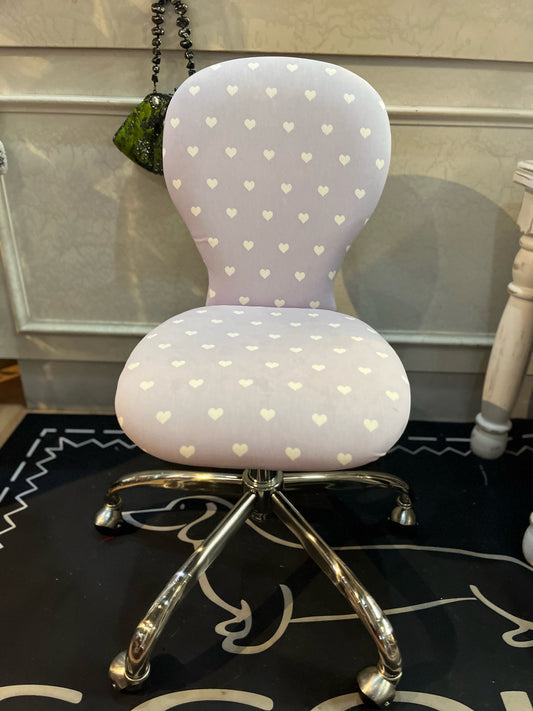 Pottery Barn Purple & White Heart Desk Chair