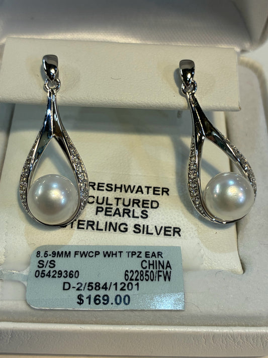 Sterling Silver Freshwater Cultured Pearl Earrings