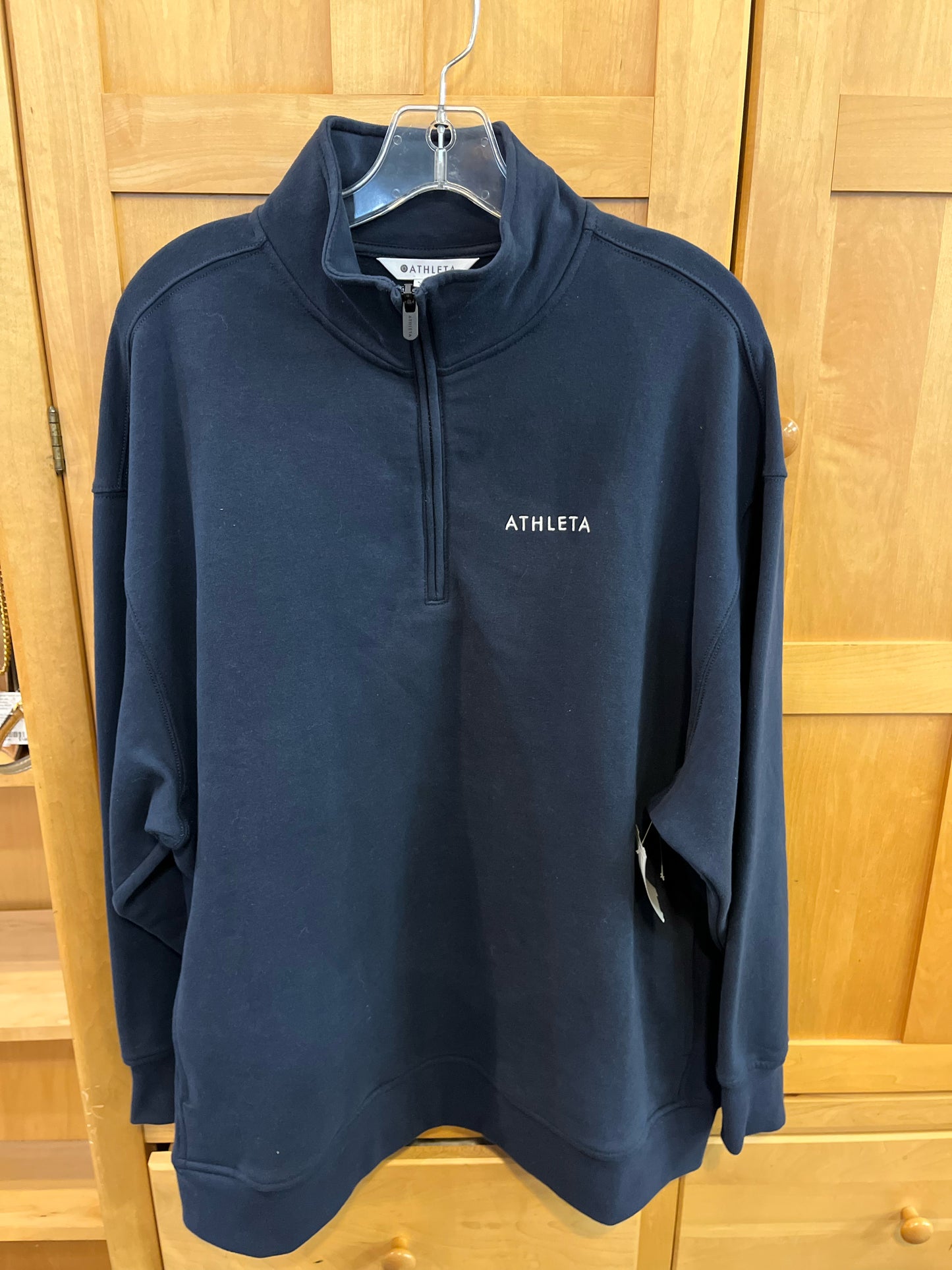 Athleta Navy Quarter Zip Sweatshirt
