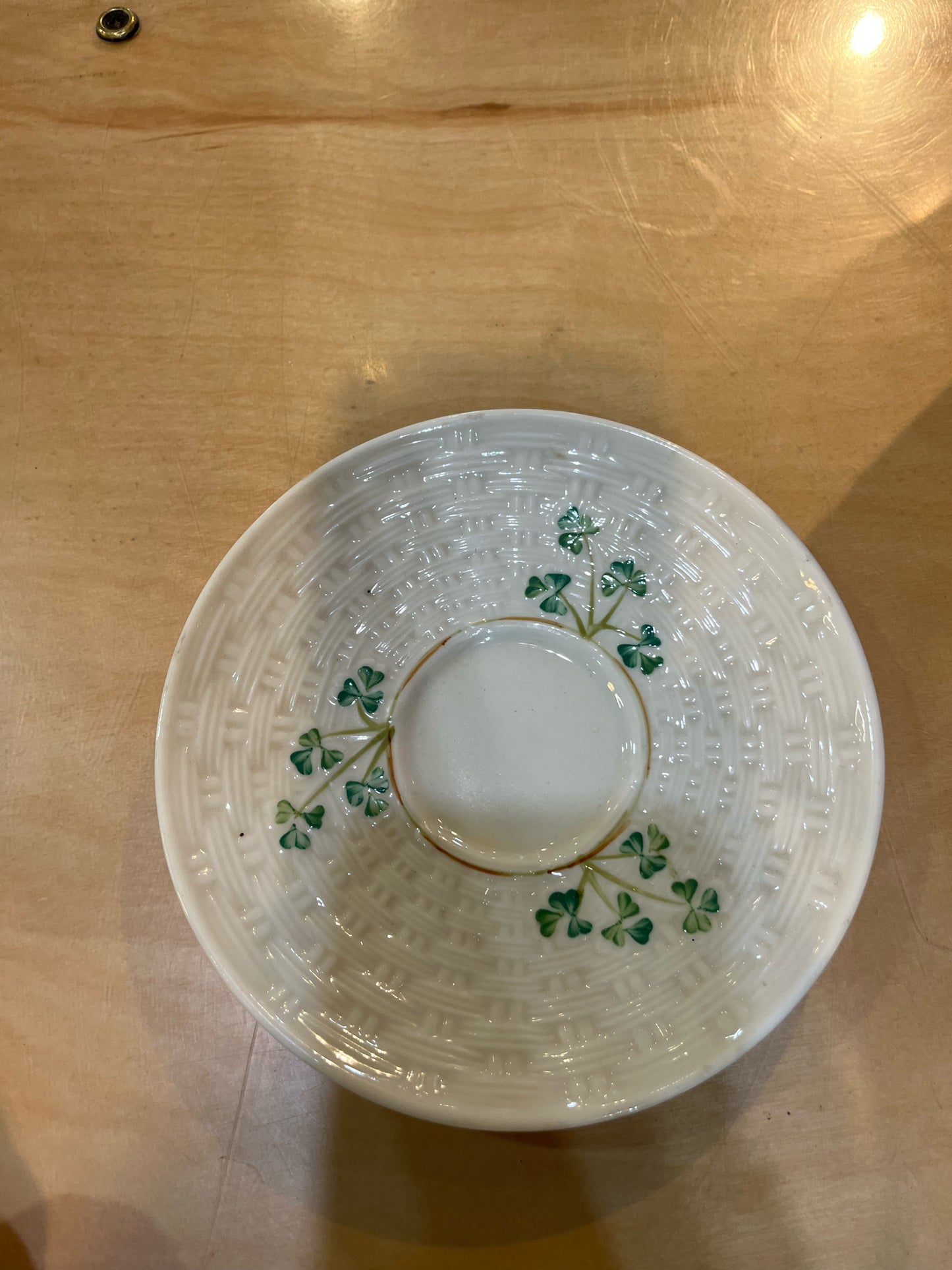 Beleek Ireland Shamrock Tea Cup & Saucer