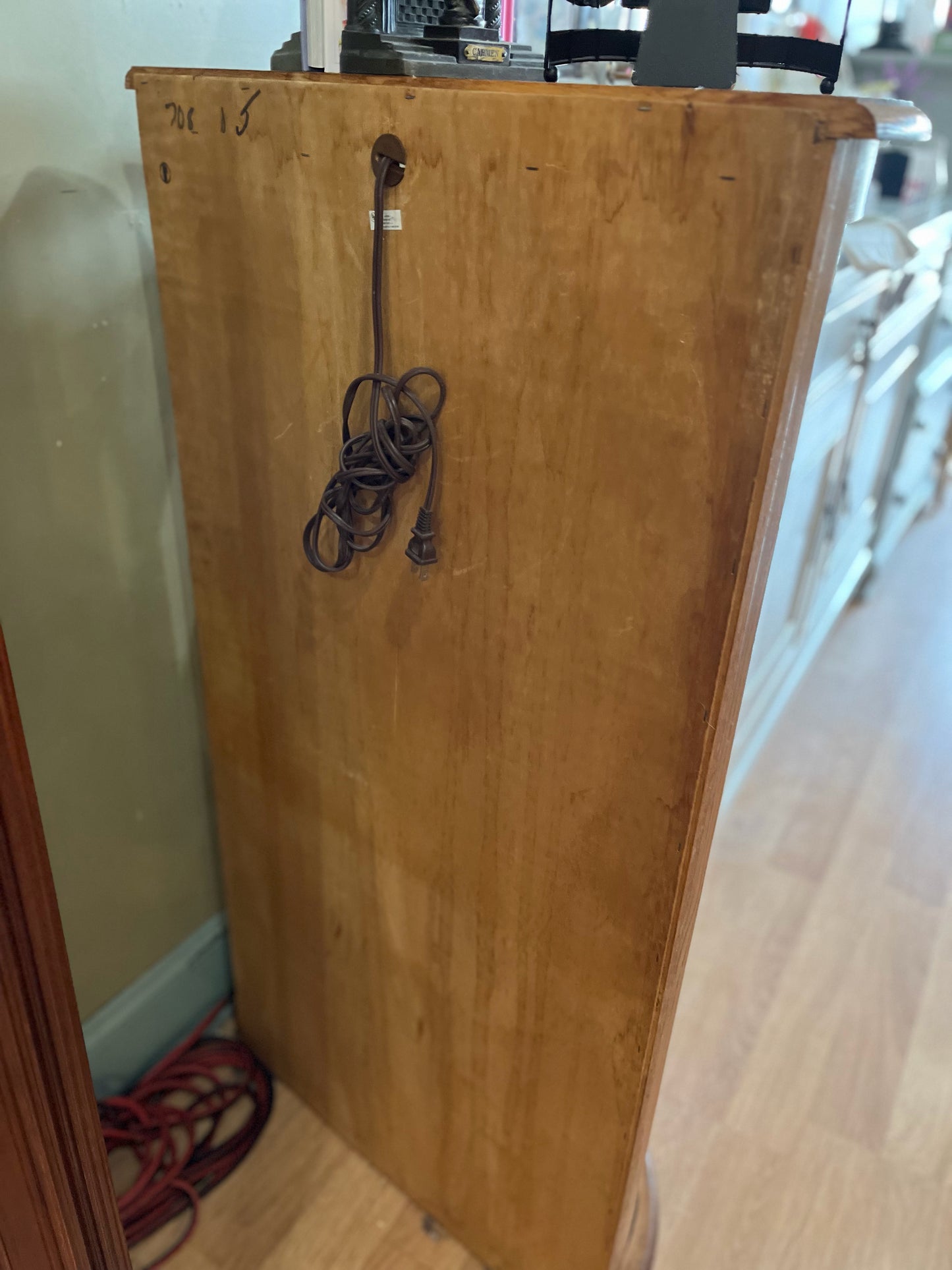 Light Wood & Glass Curio Cabinet