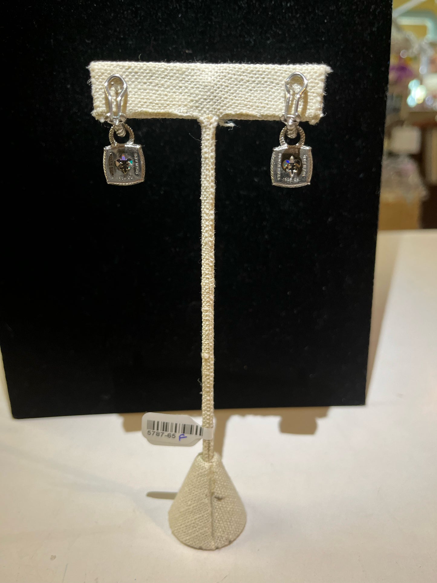 Judith Ripka "Asscher Cut" Earrings