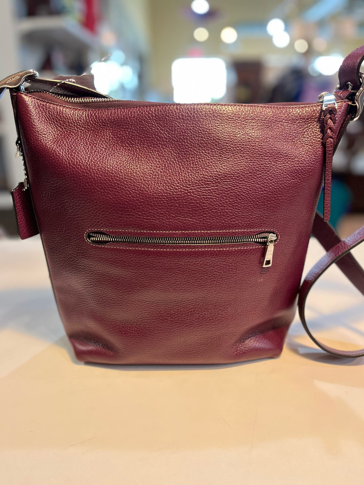 Coach Burgundy "Val Duffle" Handbag