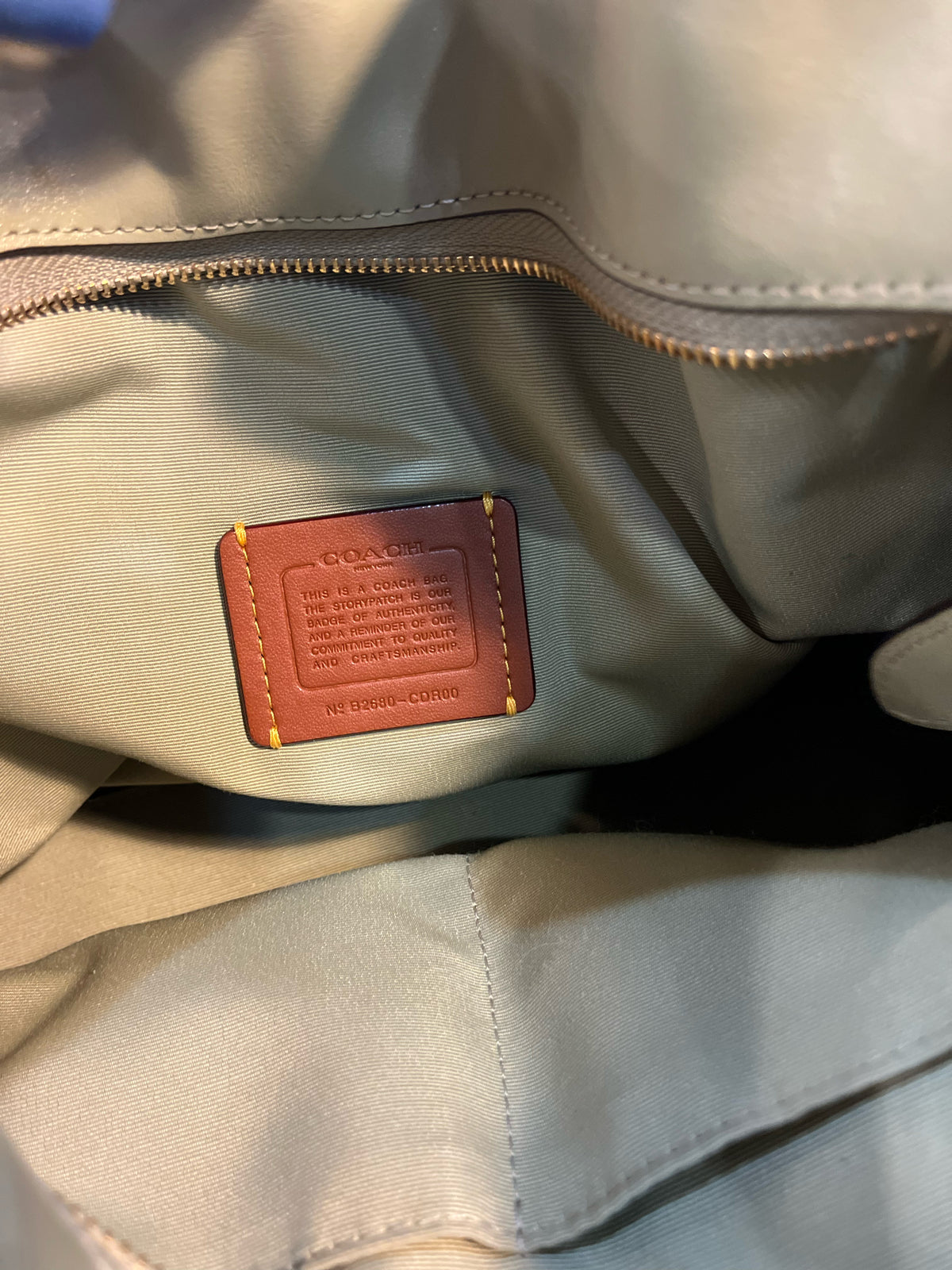 Coach Pistachio Green "Evelyn Quilting Shoulder" Handbag
