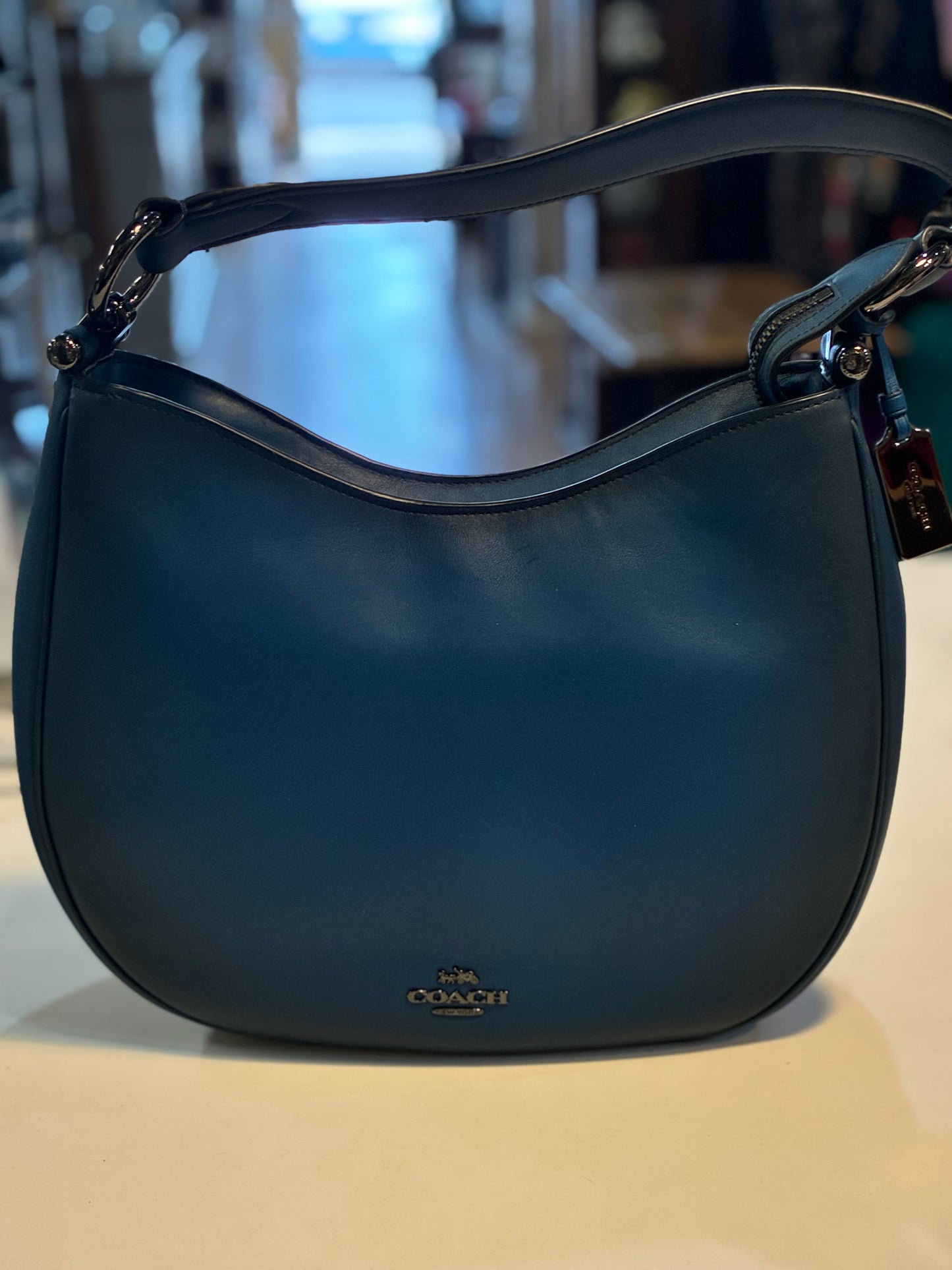 Coach Blue Burnished Hobo Bag