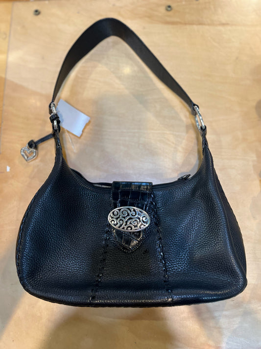 Brighton Black Pebble Leather Shoulder Handbag