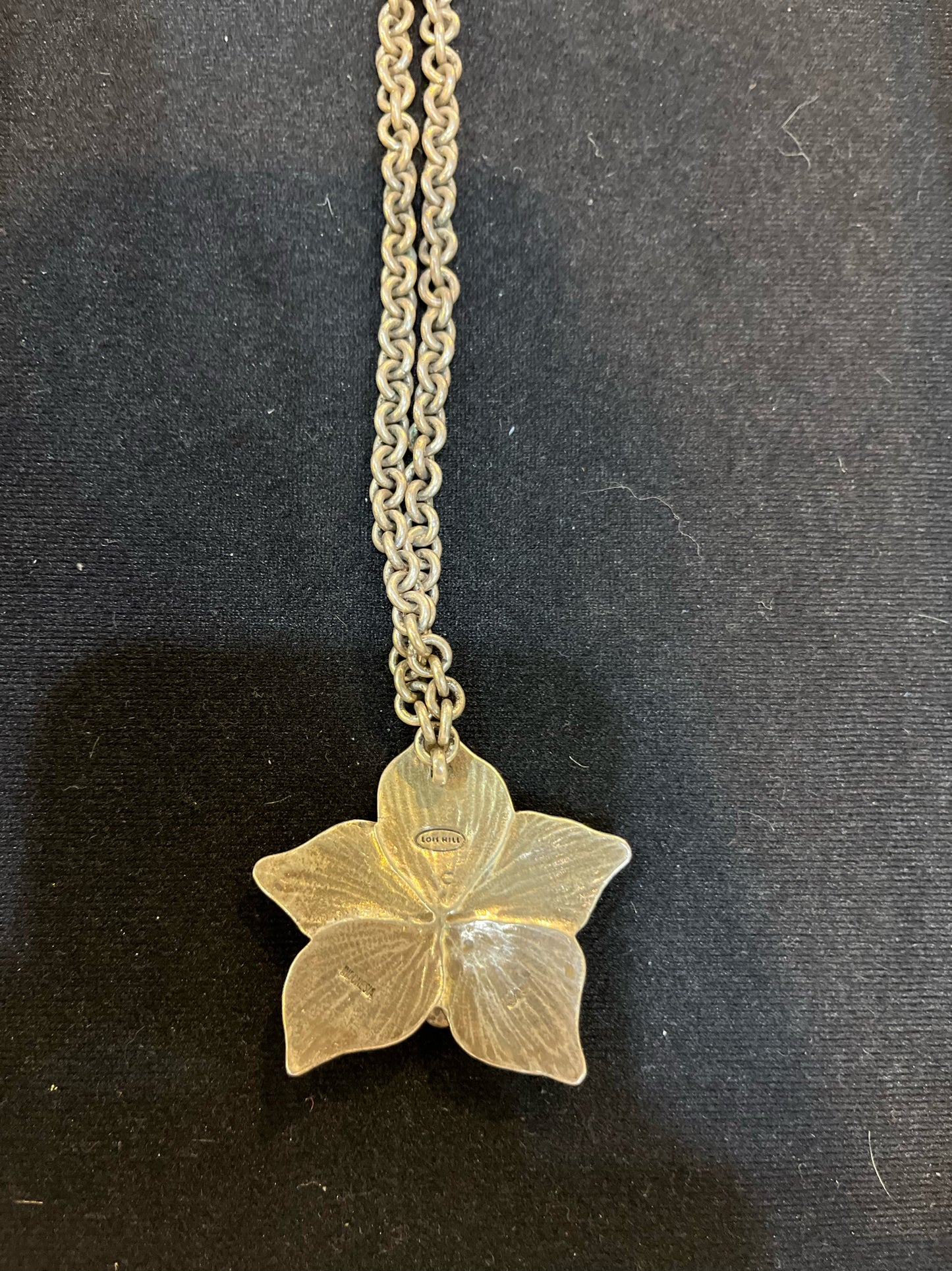 Lois Hill Sterling Silver Filigree Flower Pendant Necklace