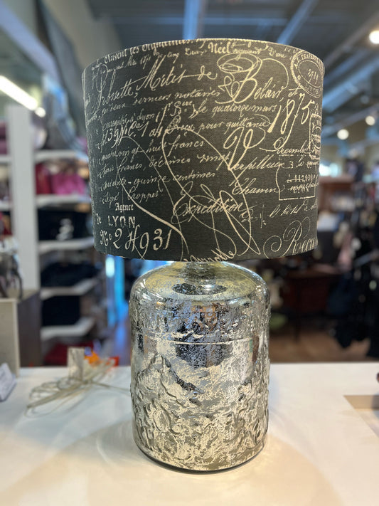 Large Silver Mercury Glass Lamp