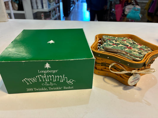 Longaberger "2001 "Twinkle, Twinkle" Basket w/ coasters