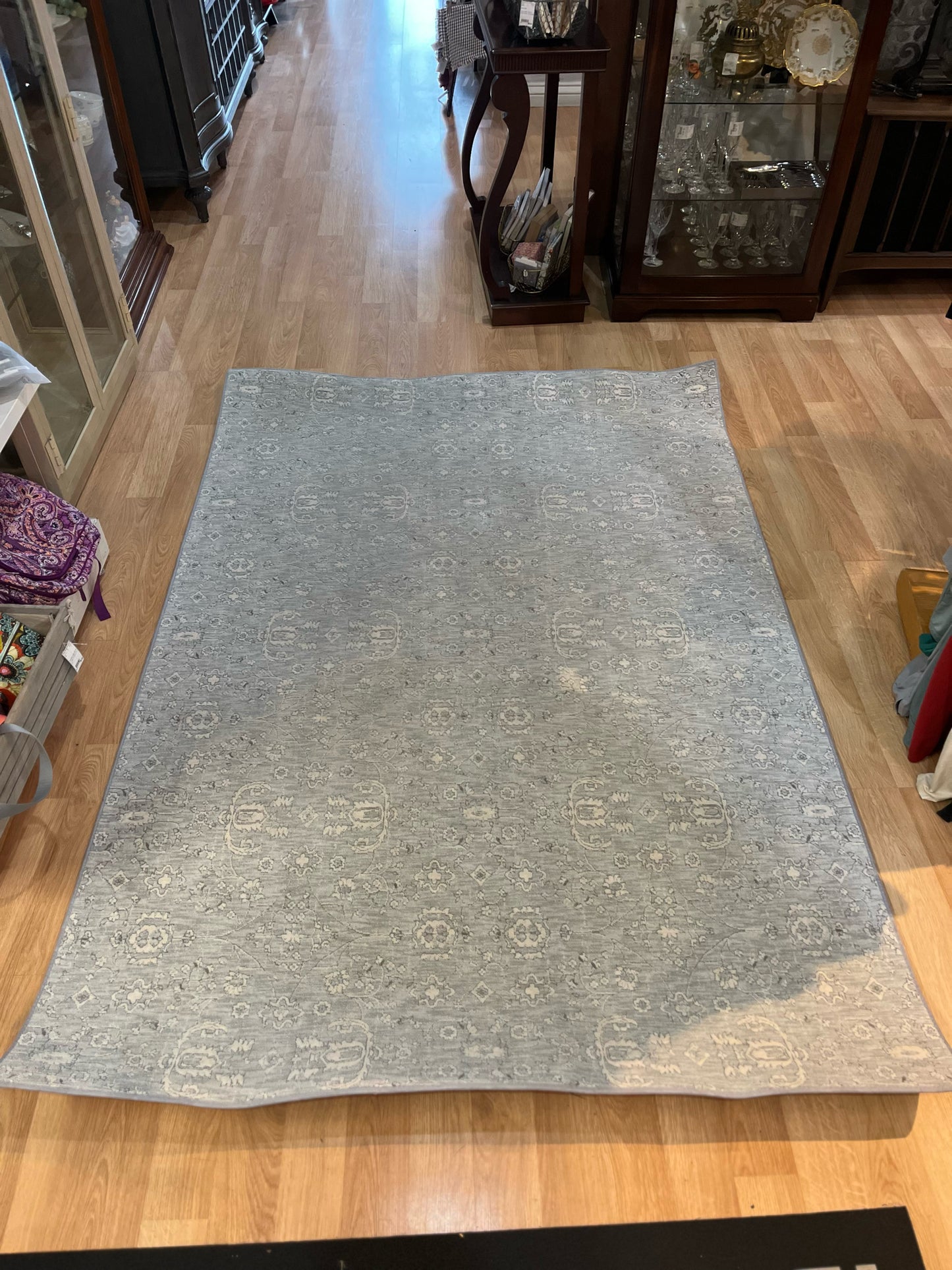 Light Blue & White Pattern Rug