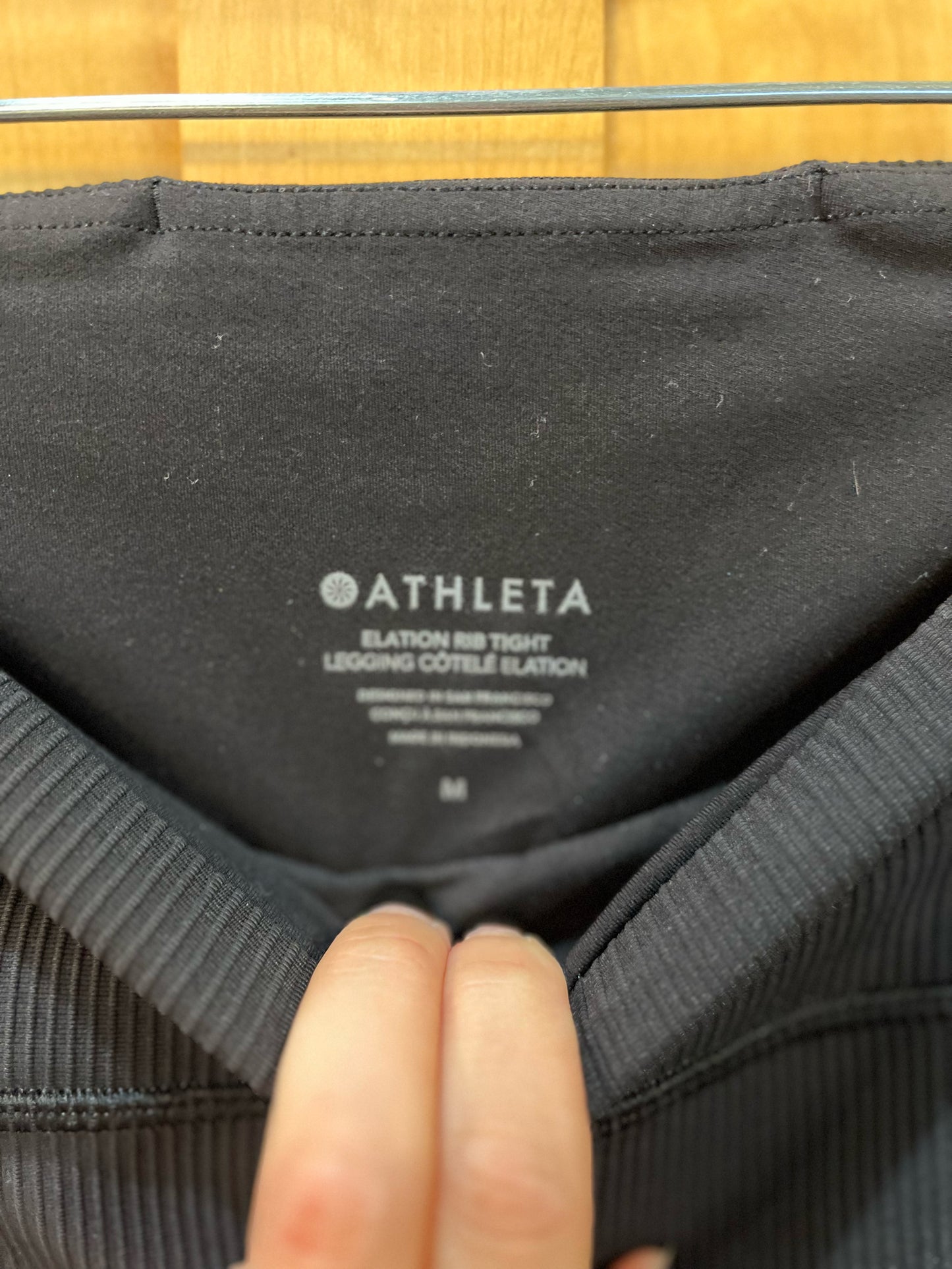 Athleta Black "Elation Rib Tight" Leggings