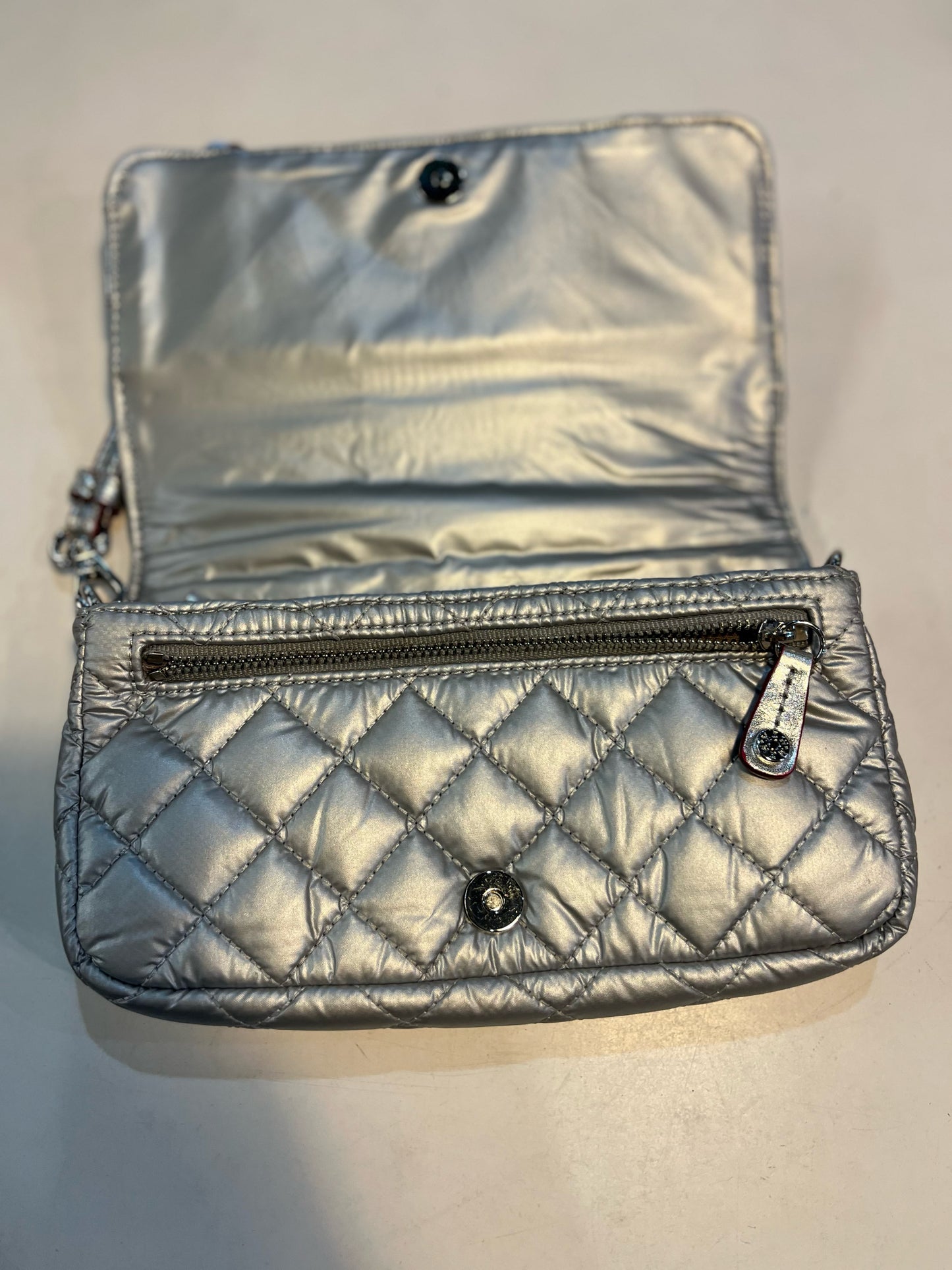 MZ Wallace Silver Quilted Wristlet