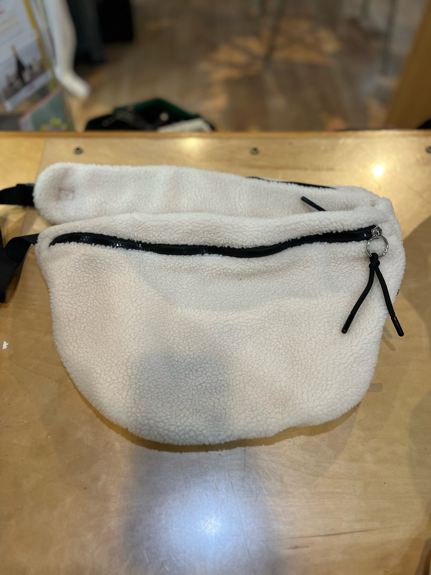 Free People “Overachiever Cream Sherpa Sling” Handbag