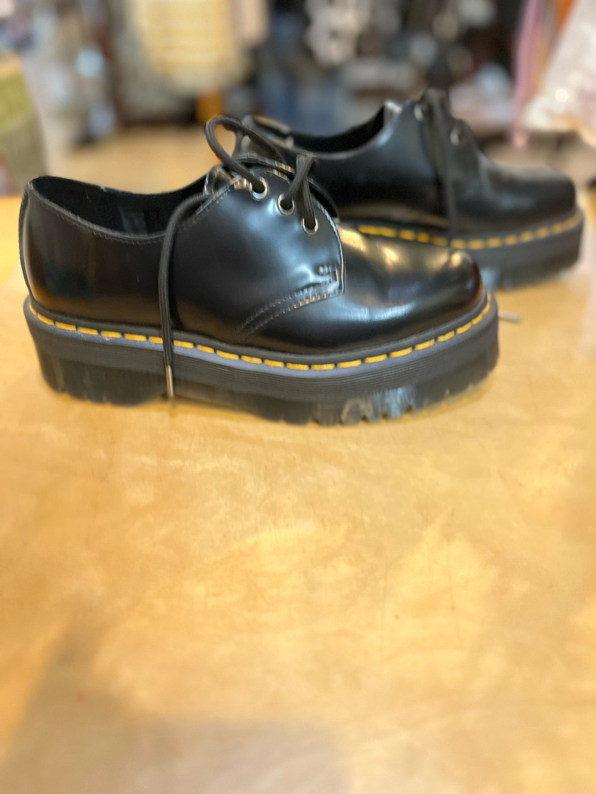Doc Martens Black “1461 Quad Smooth Platform” Shoes