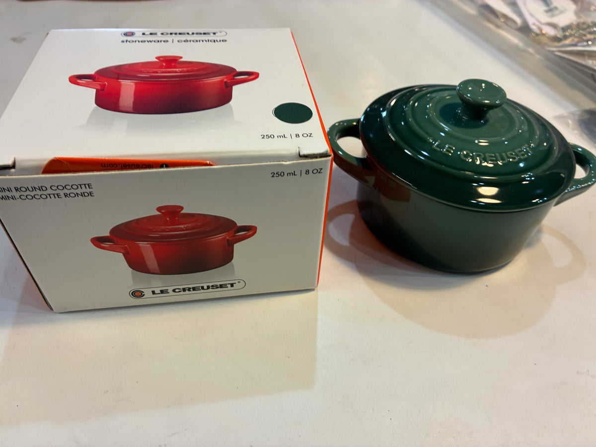Le Creuset Mini Round Cocotte Green NIB