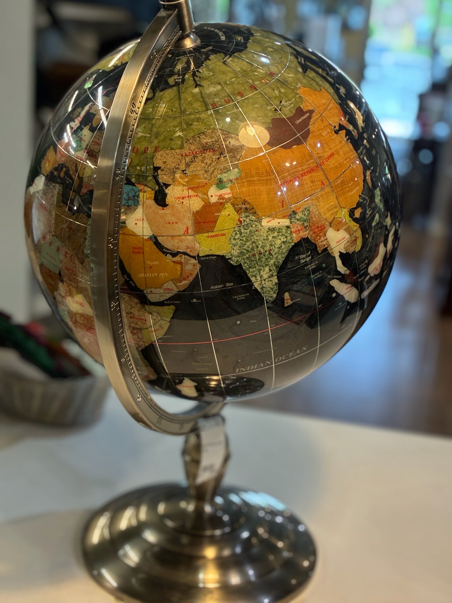 Globe with Semi Precious Stones