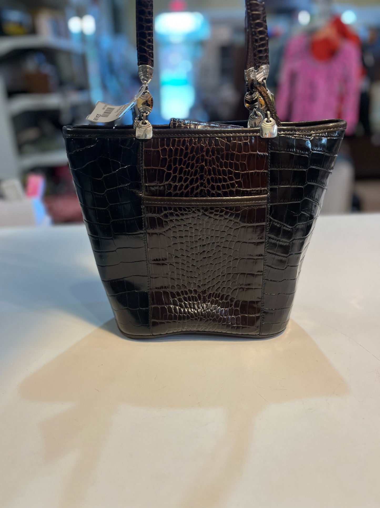 Brighton Brown Croc-embossed Handbag