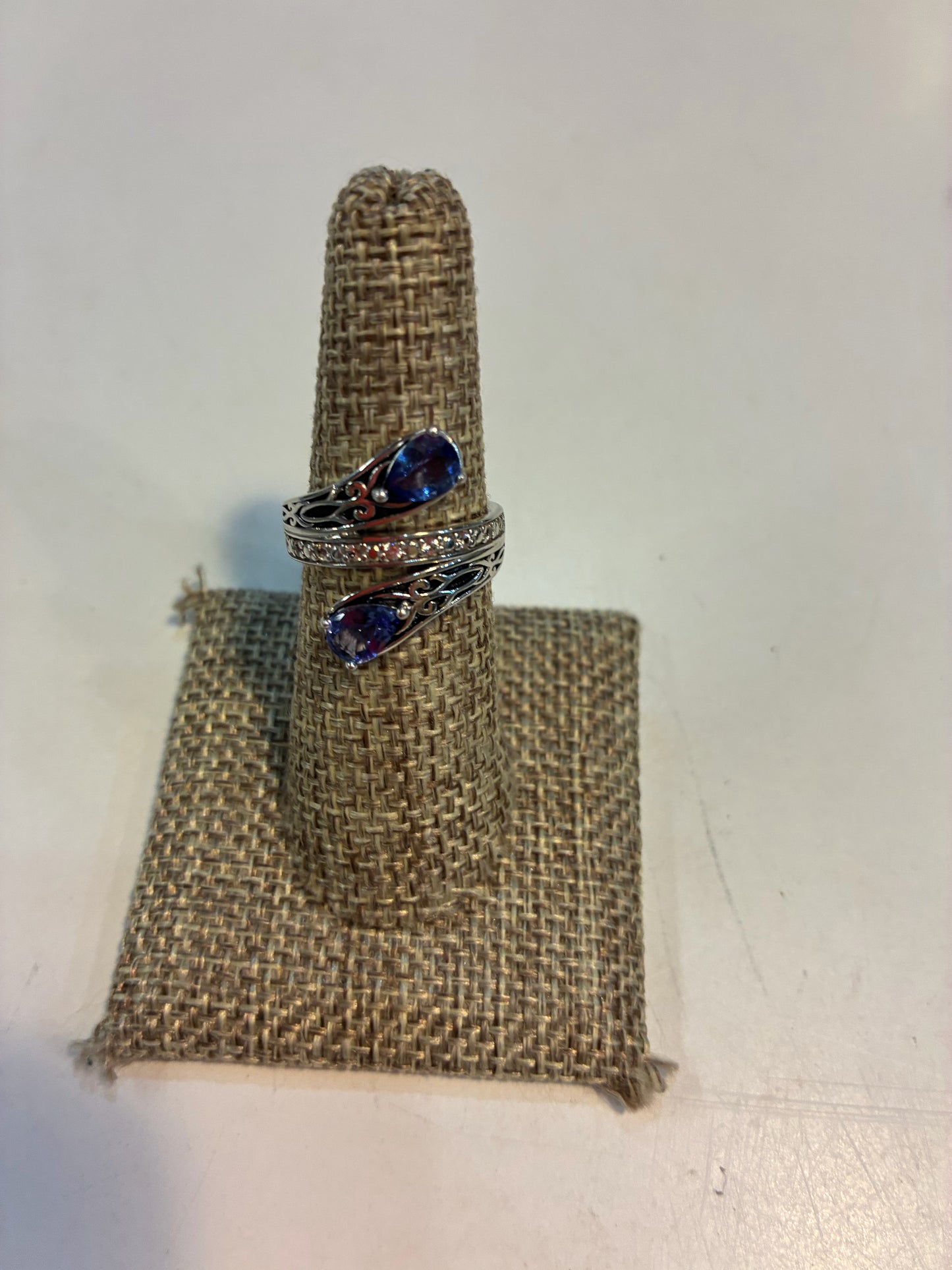 Rhodium over Sterling Silver Tanzanite Ring