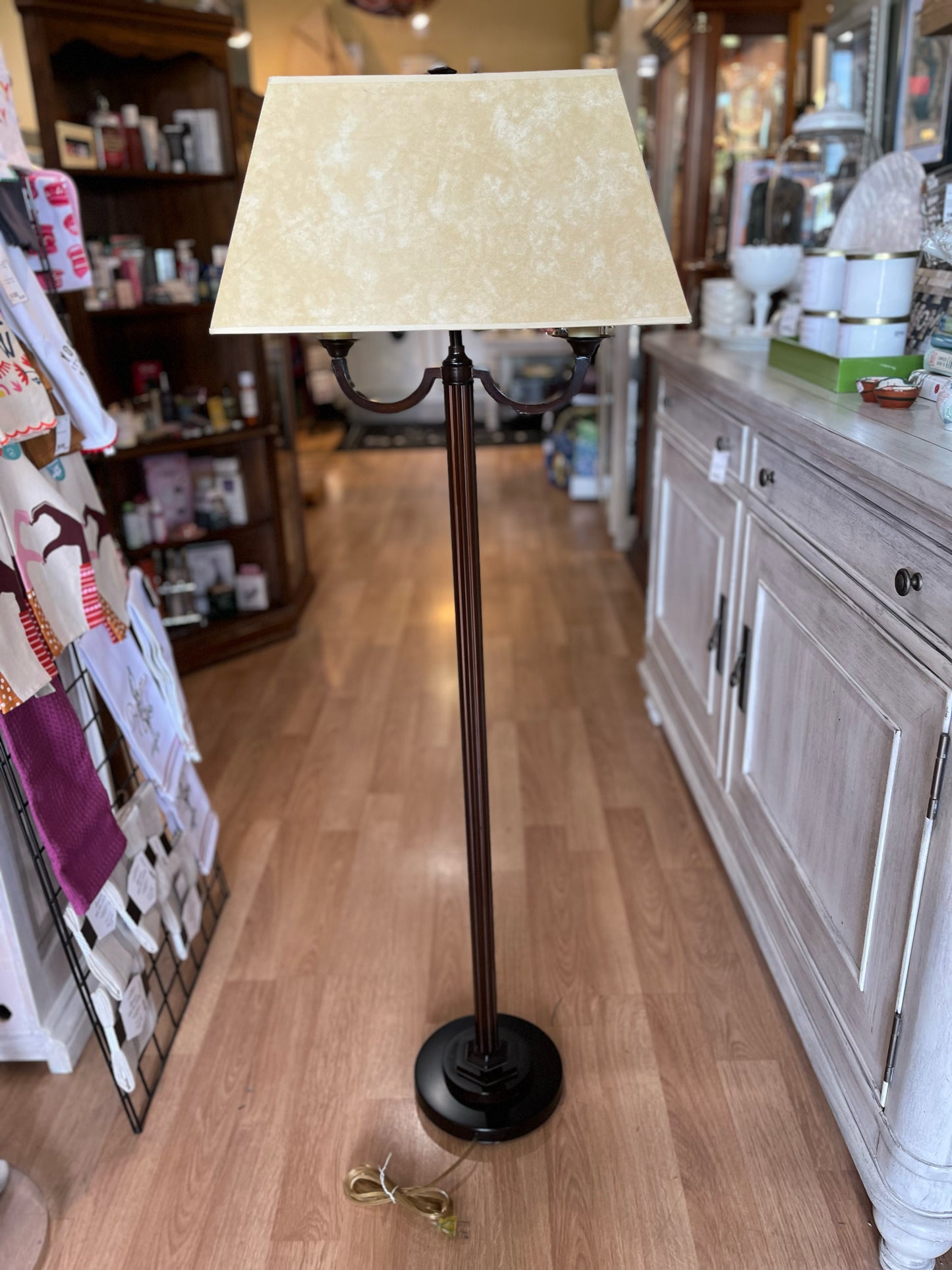 Dark Brown Candle Style Floor Lamp