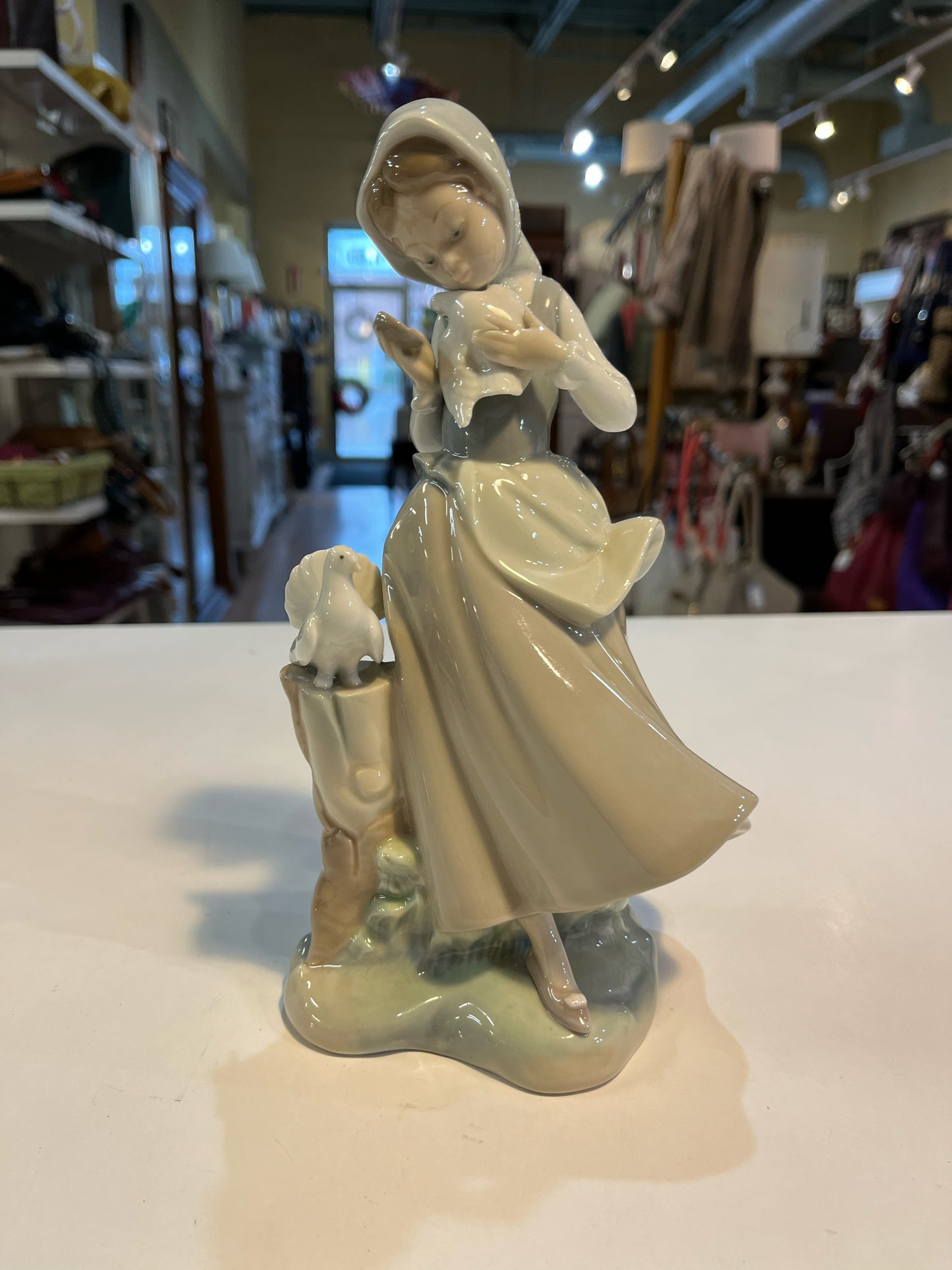 Lladro “Girl with Two Doves” Figurine