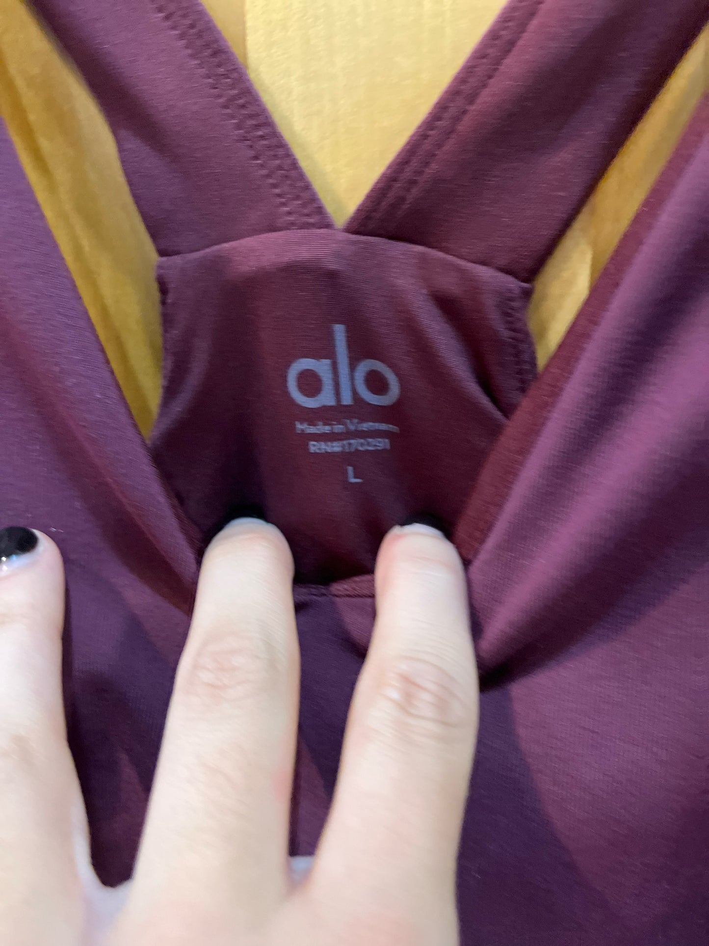 Alo Burgundy V-Neck Tank
