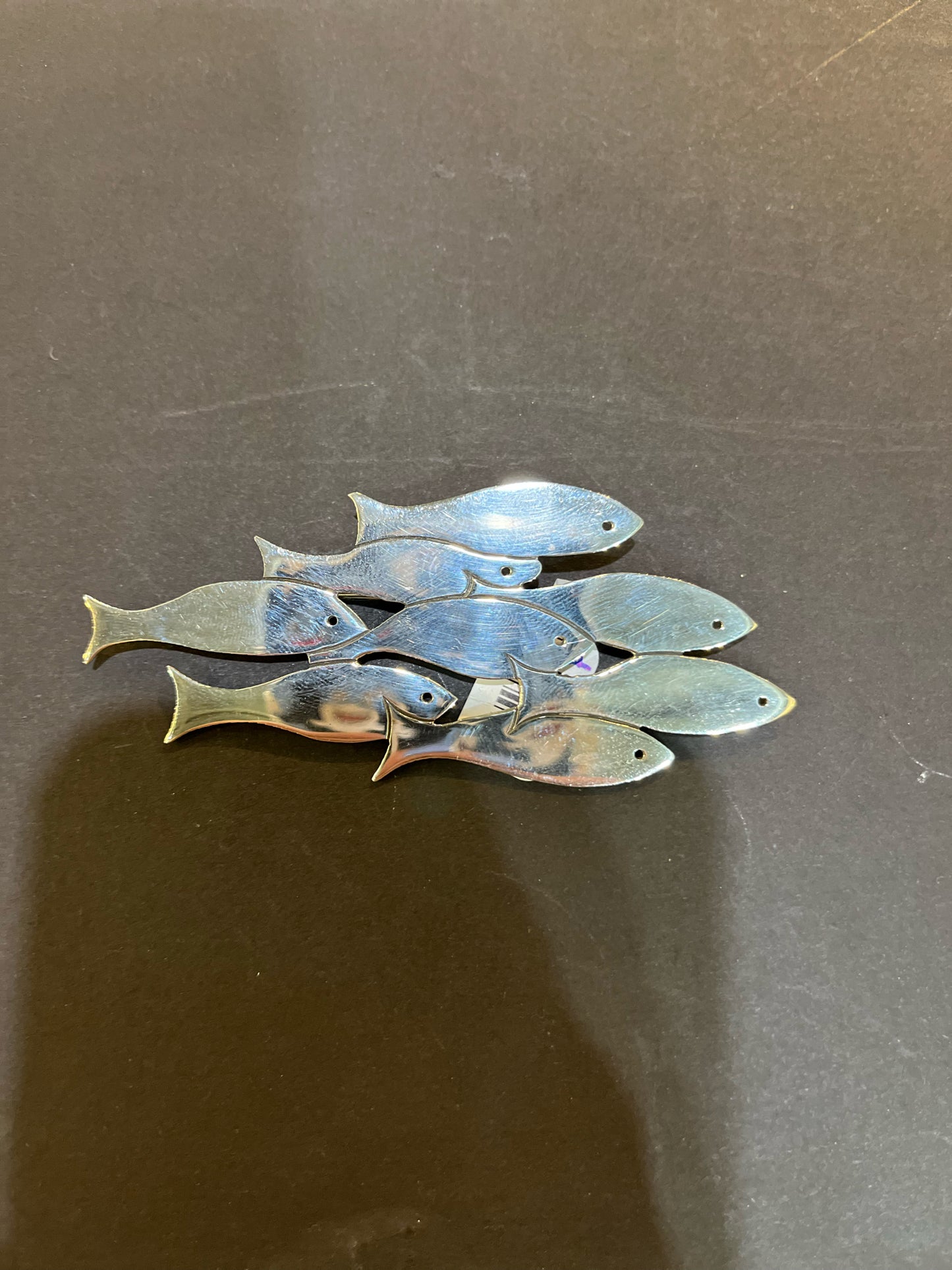 Sterling Silver School of Fish Brooch