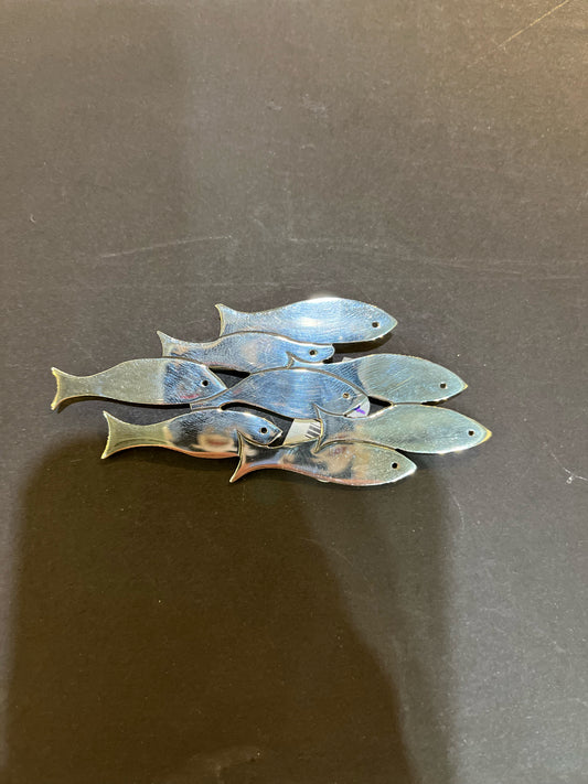 Sterling Silver School of Fish Brooch