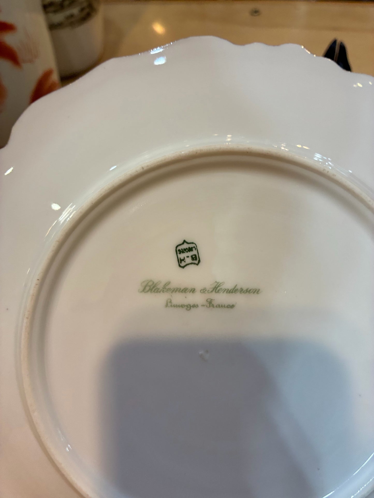 Blakeman & Henderson Limoges White & Gold Plate