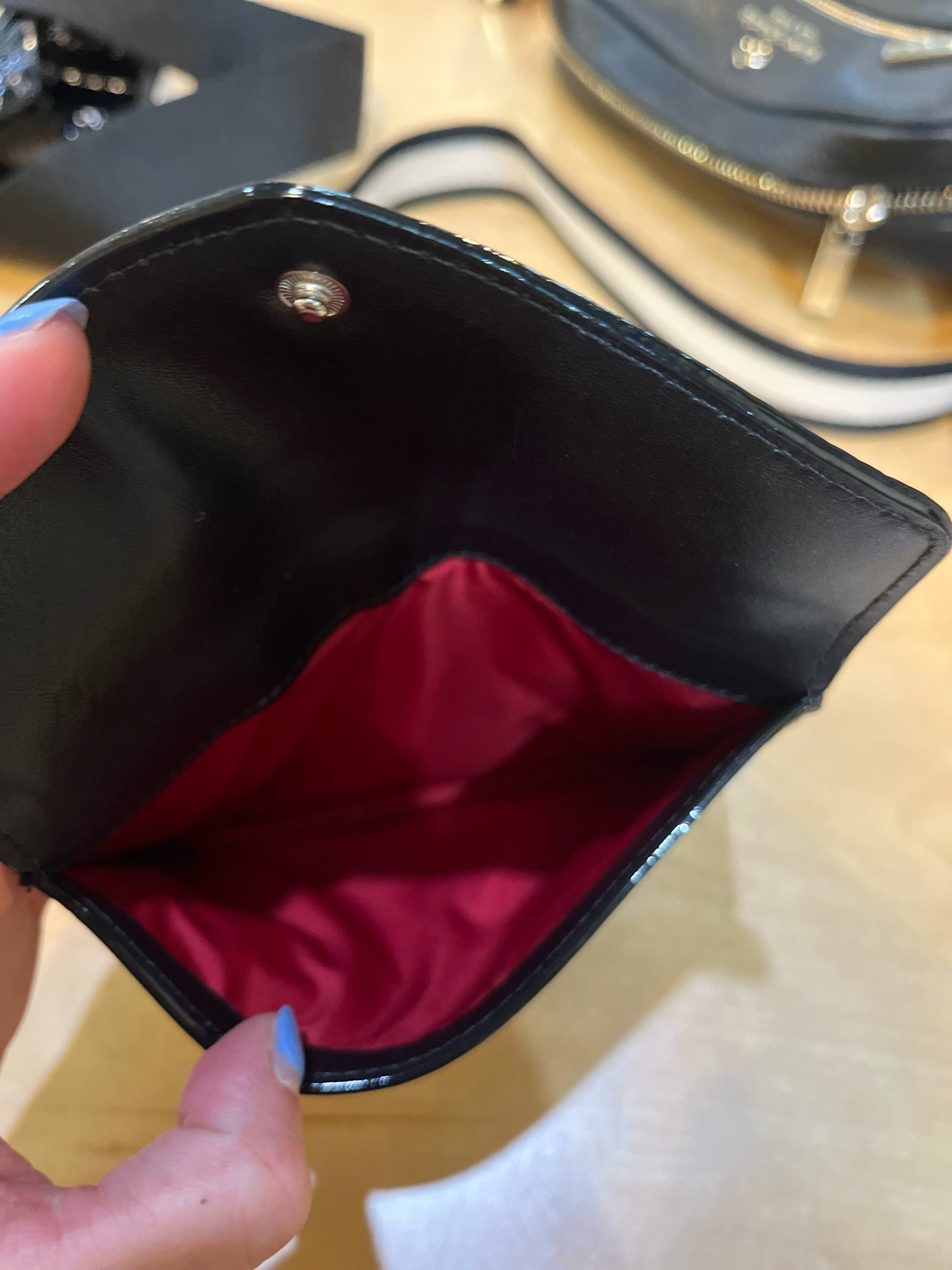 MZ Wallace Greta Black Gingham Card Wallet