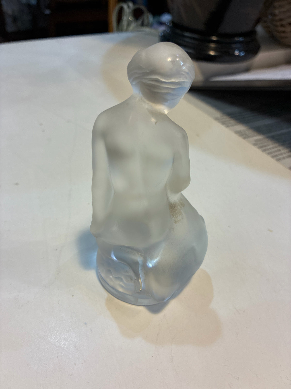 Lalique Crystal "Leda and the Swan" Frosted Figurine