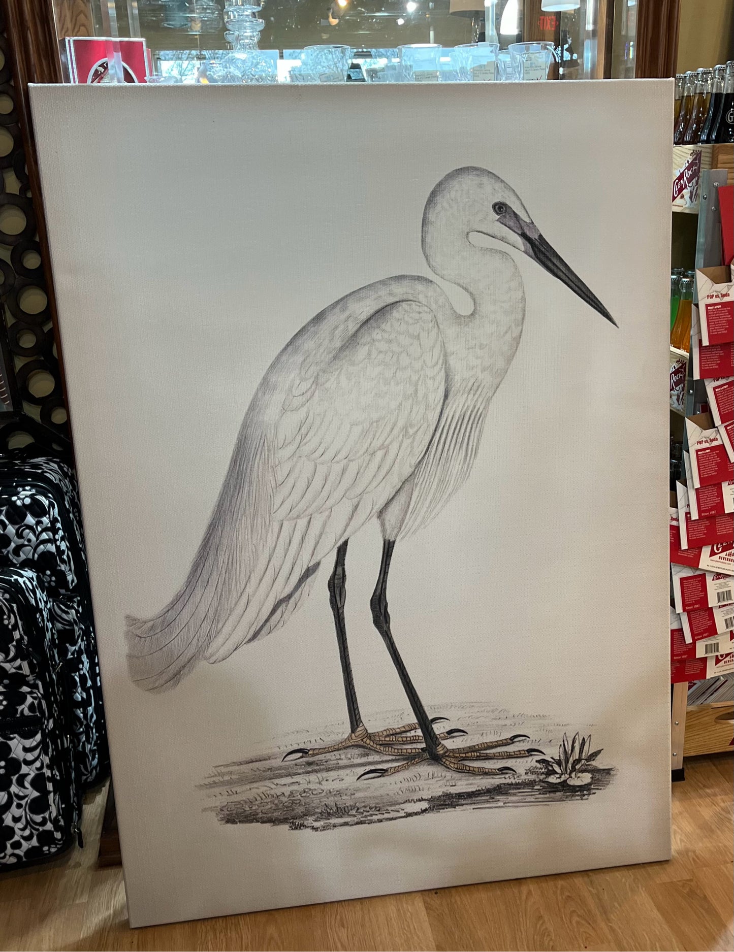 Indian White Heron Fabric Wall Decoration