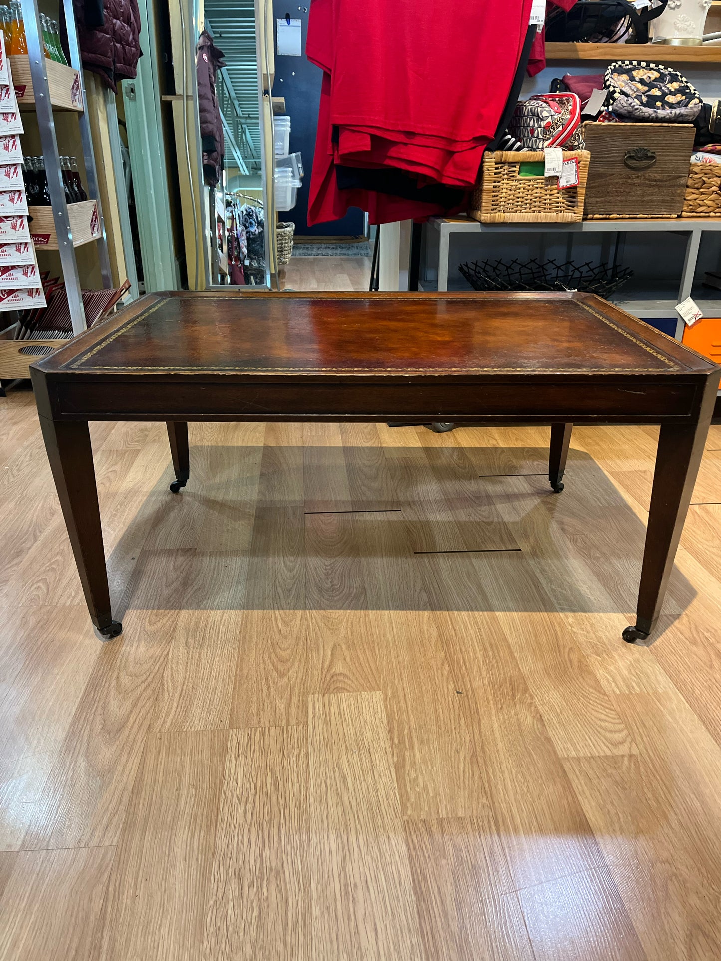 Weiman Heirloom Leather Top Coffee Table