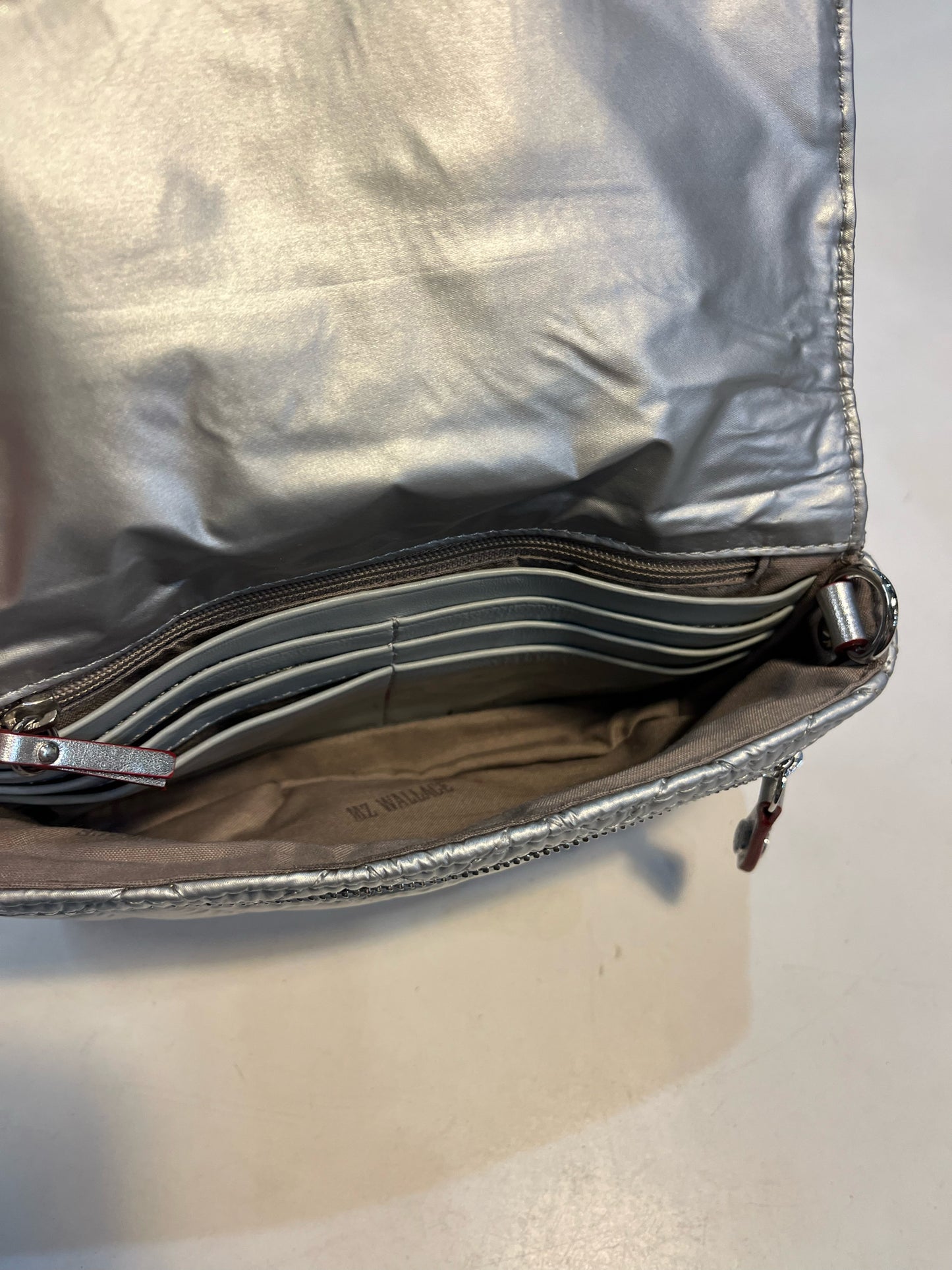 MZ Wallace Silver Quilted Wristlet