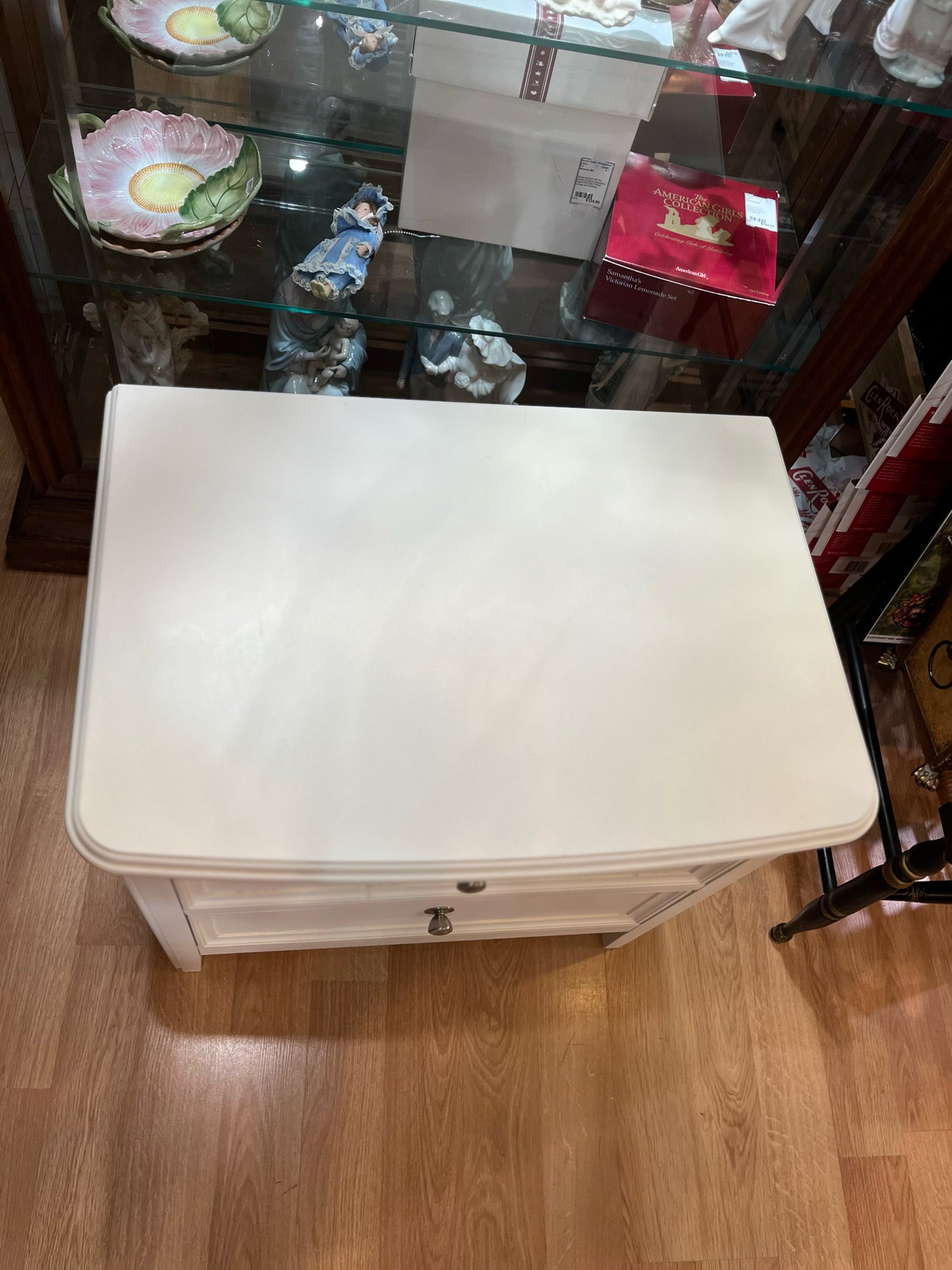 White Two Drawer Nightstand