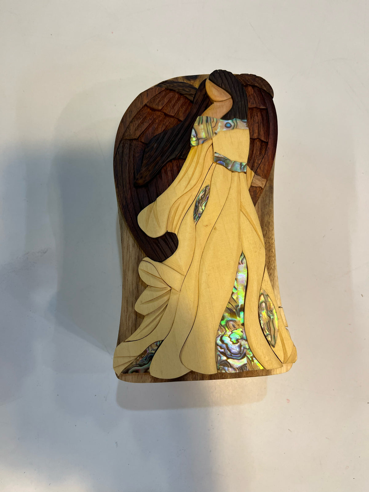 Carver Dan's "Divine Angel w/ abalone inlay" Carved Puzzle Box