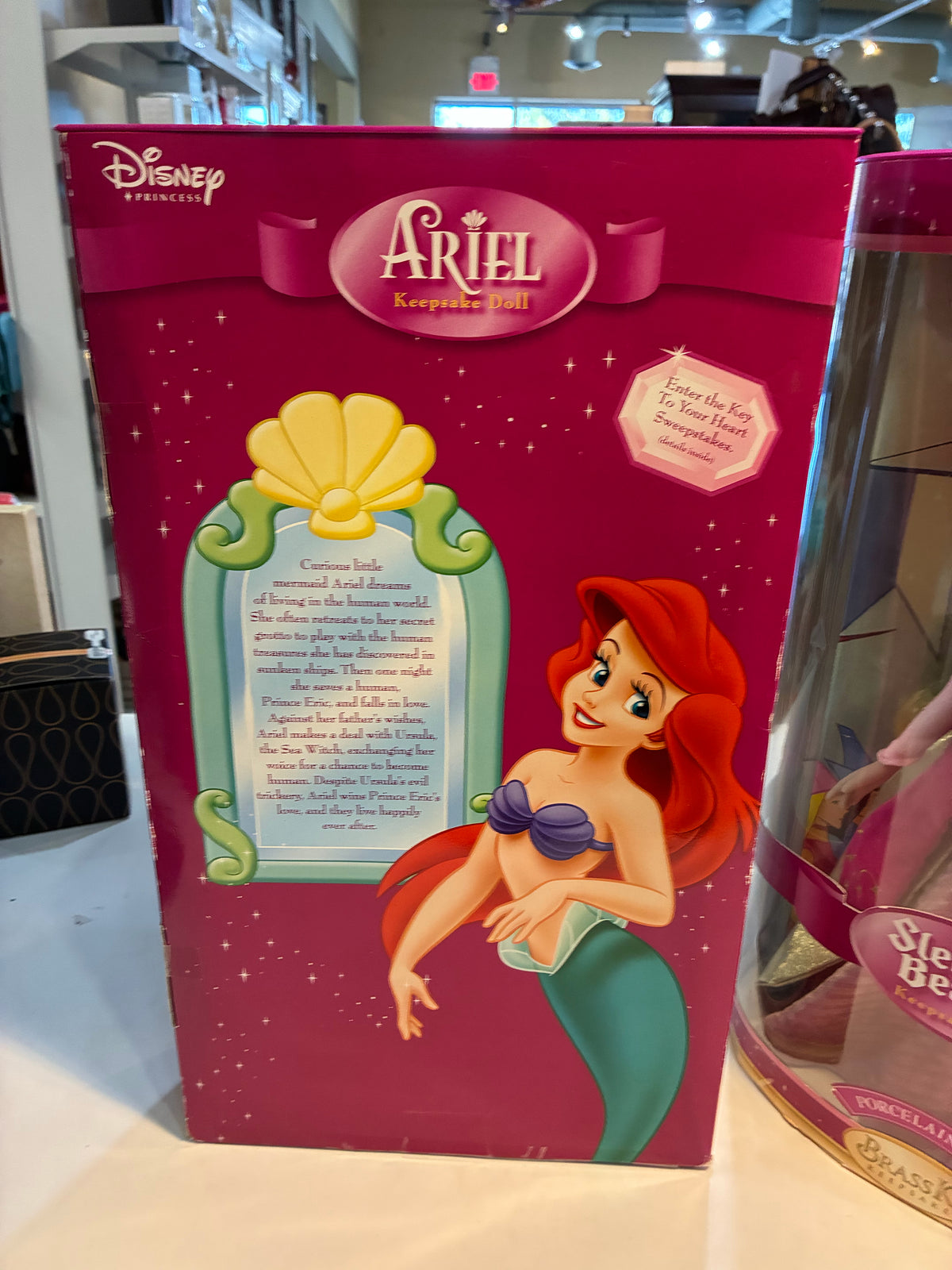 Disney "Ariel" Porcelain Doll Brass Key Keepsake Doll