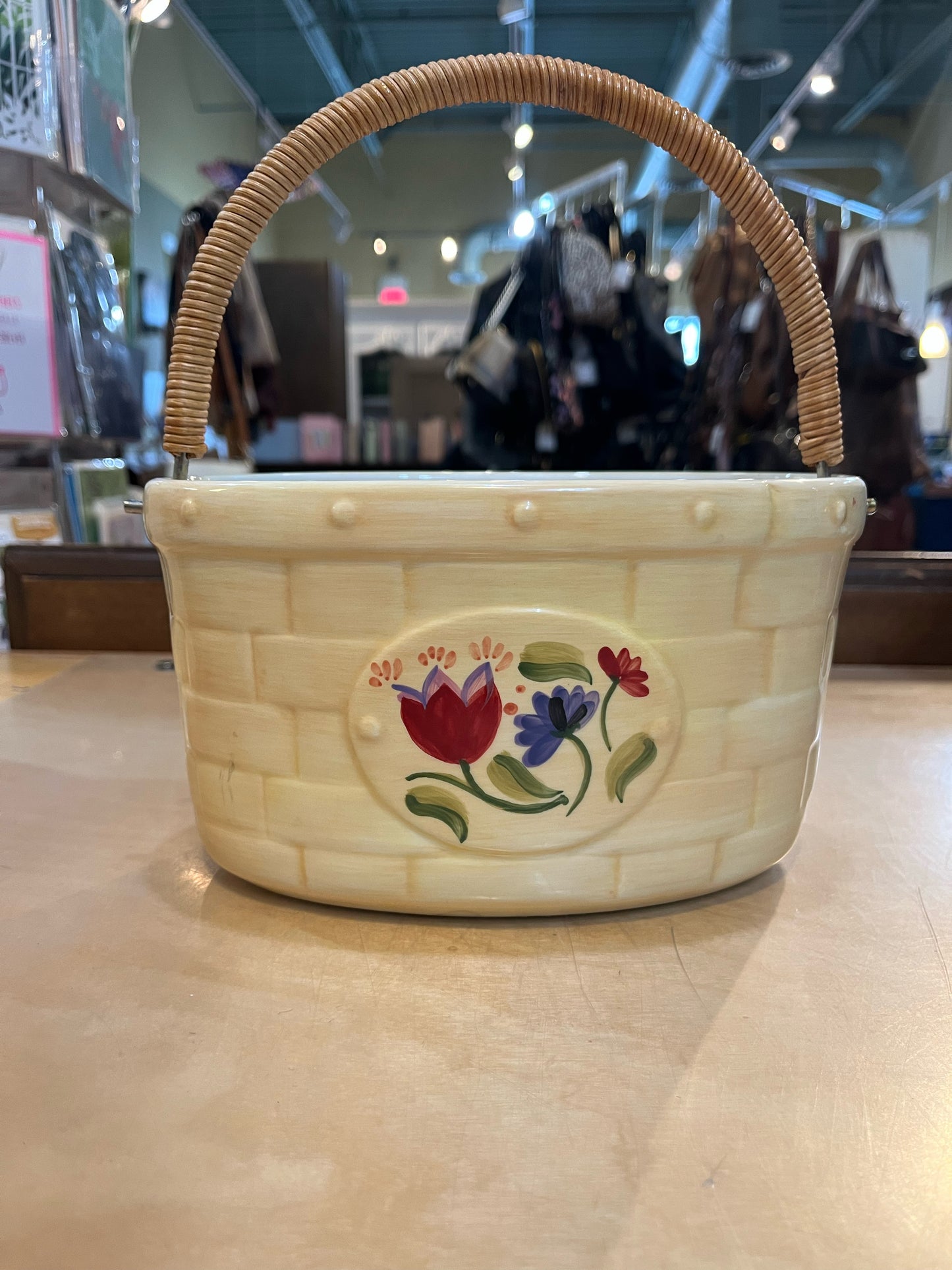 Pfaltzgraff Yellow Ceramic Basket