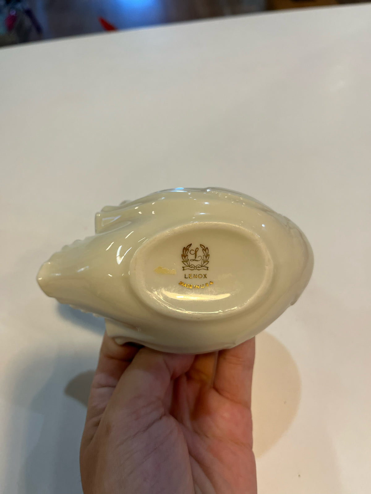 Lenox White Porcelain Swan trinket dish