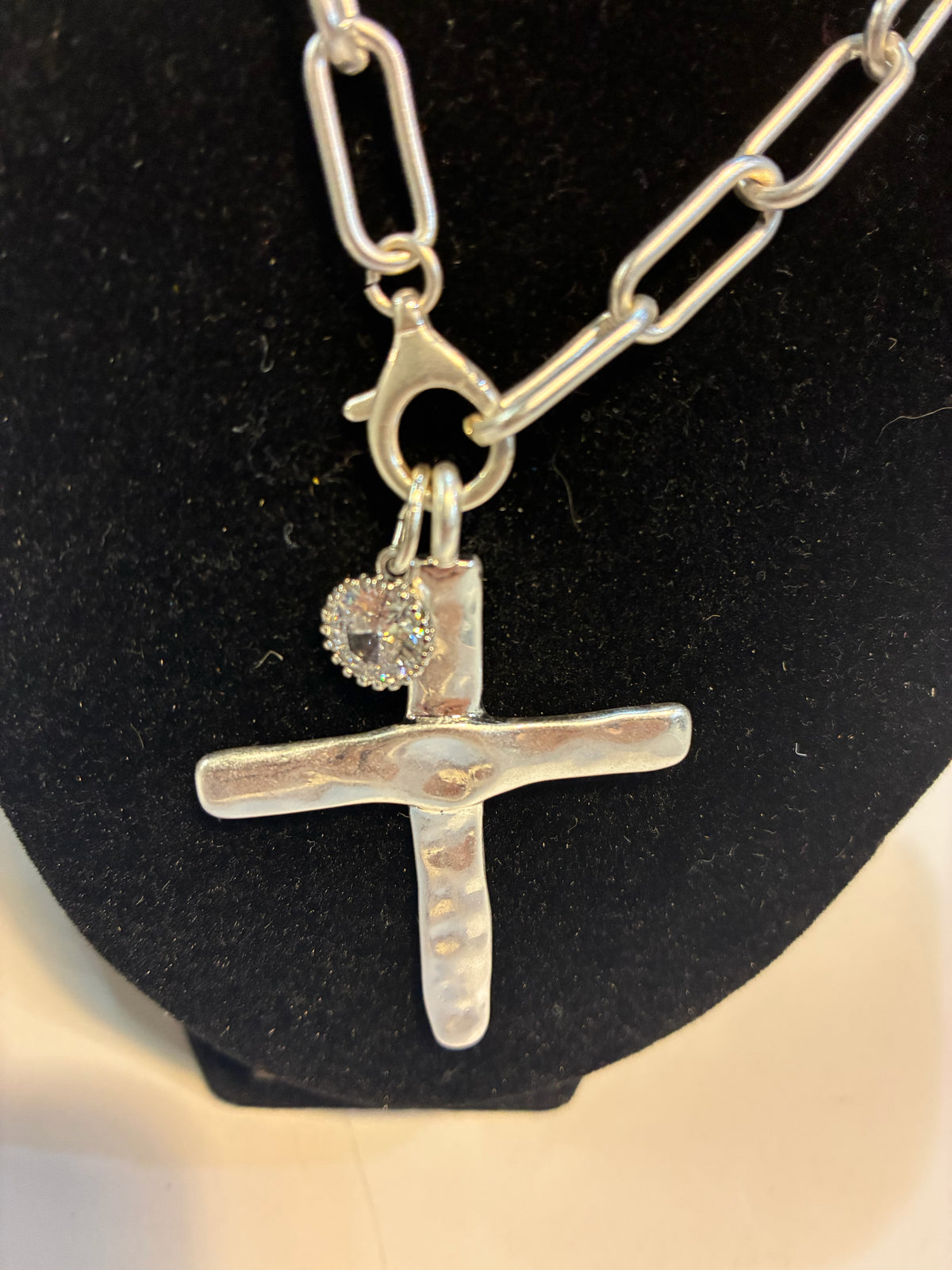 VB & Co. Silver chain and cross pendant necklace