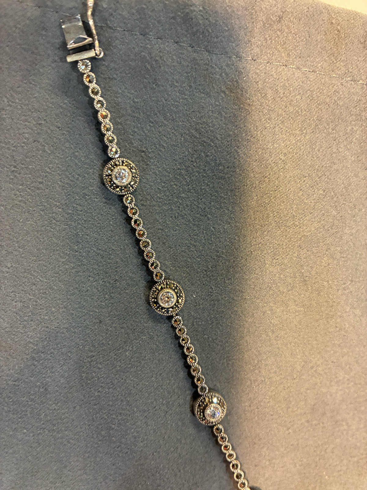 Judith Jack Sterling Silver Marcasite Art Deco Bracelet