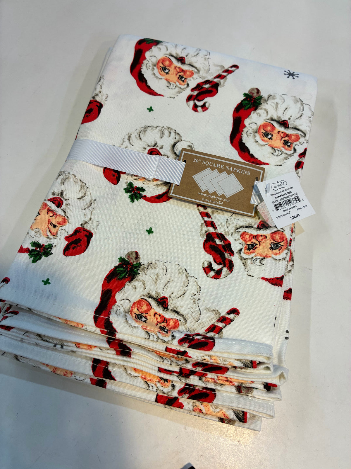 Mudpie Santa Napkin Set NWT